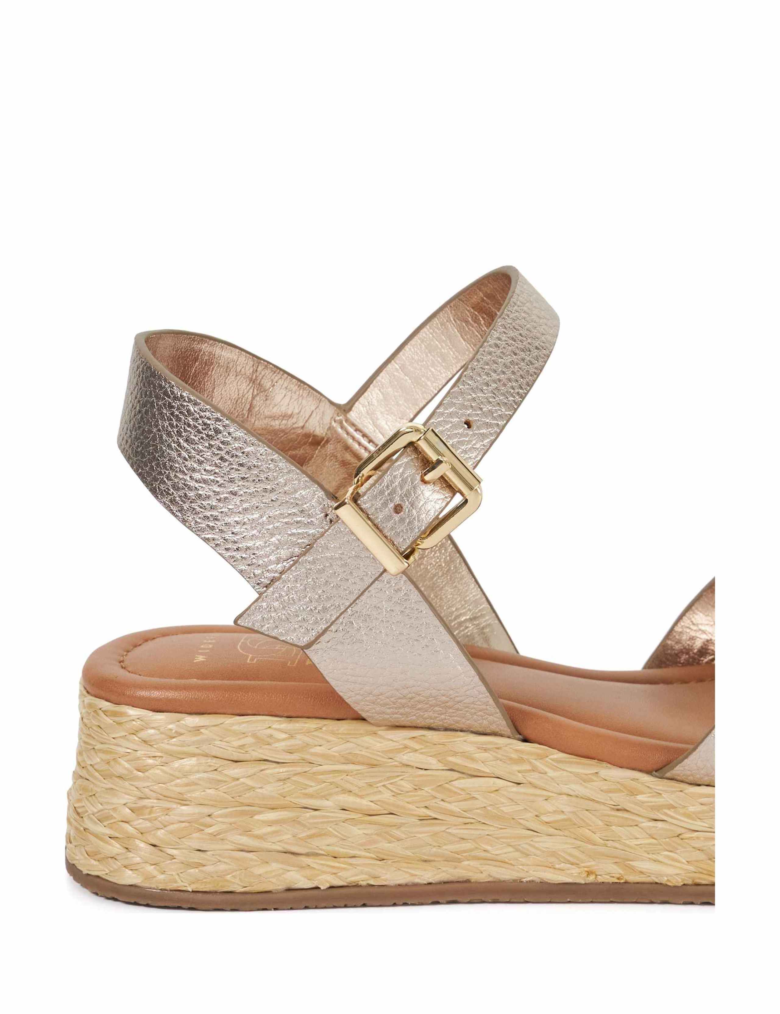 Wide Fit Leather Woven Flatform Sandals 5 of 5