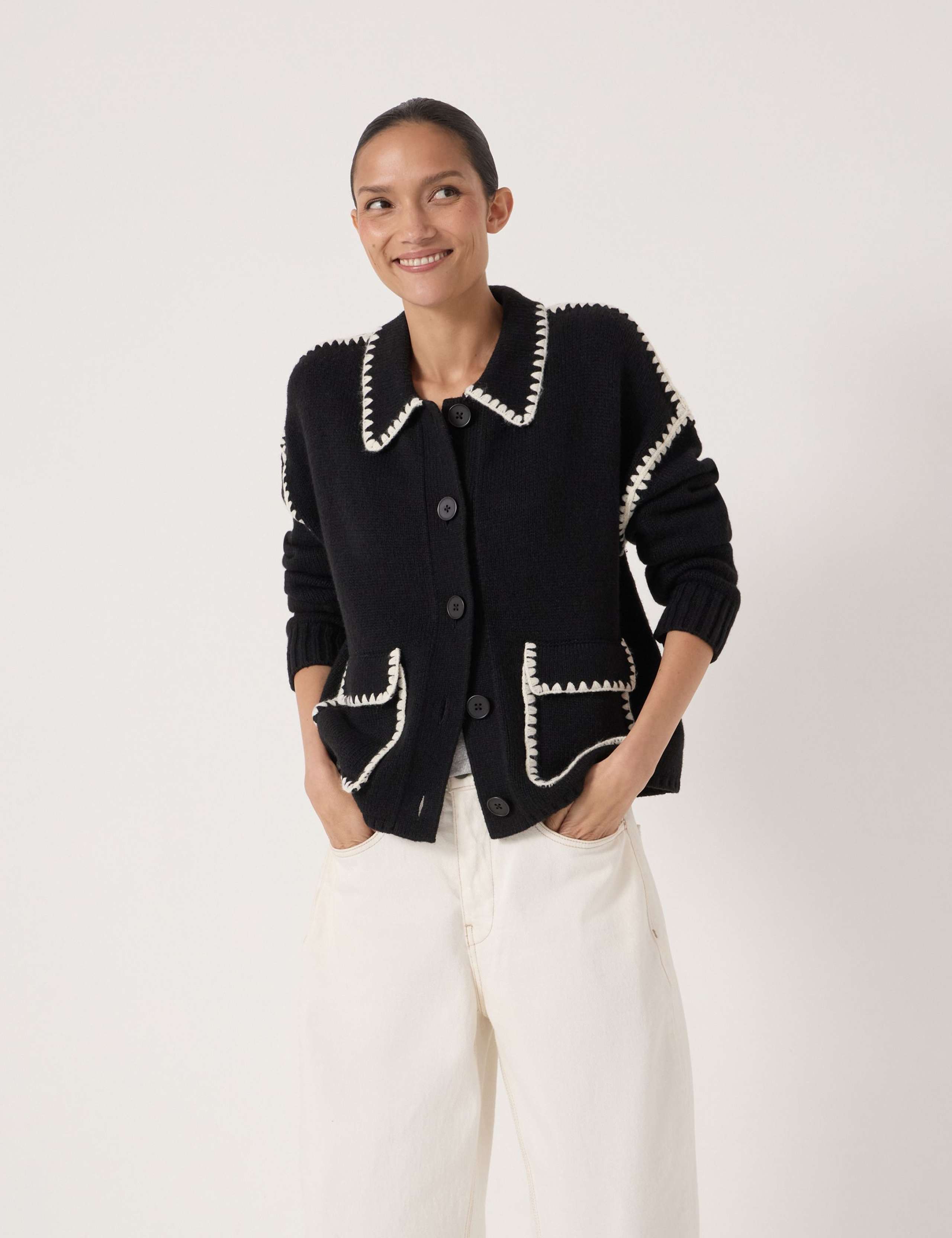 Textured Collared Shacket with Wool 3 of 6