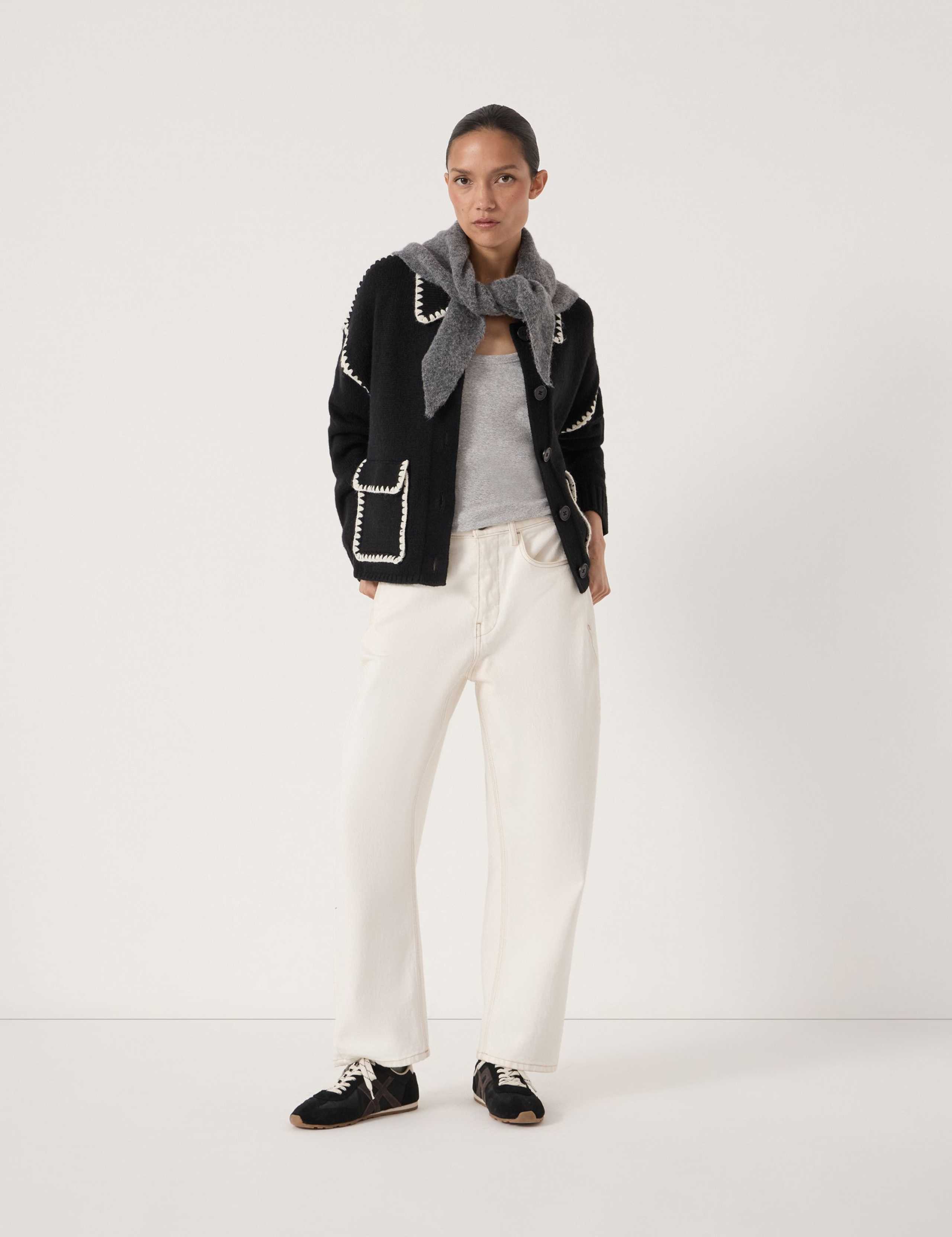 Textured Collared Shacket with Wool 4 of 6