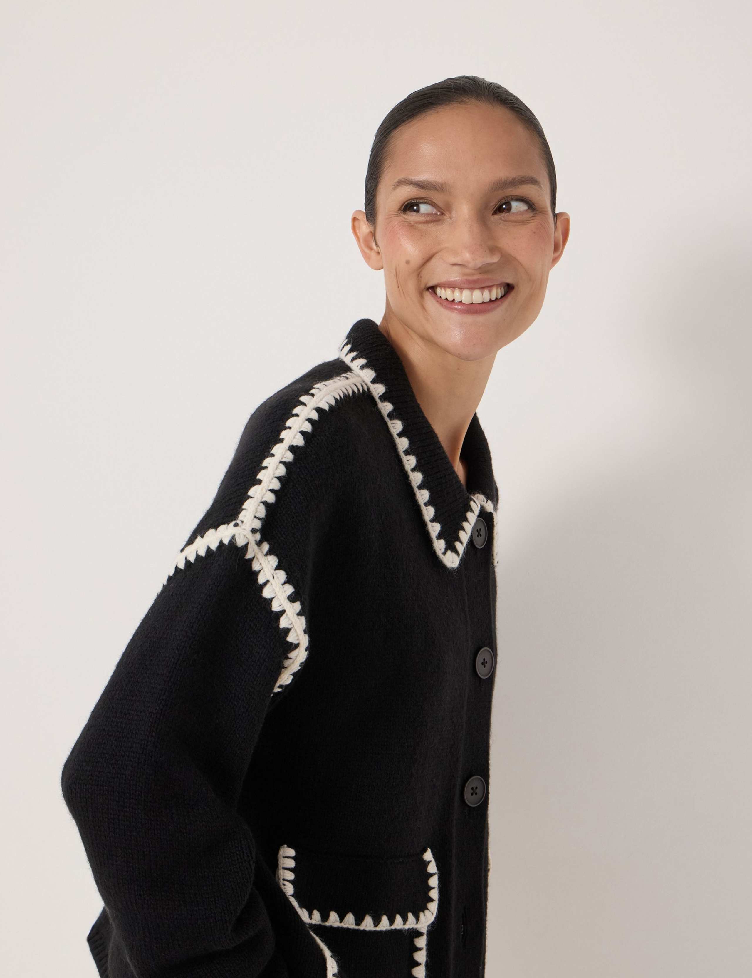 Textured Collared Shacket with Wool 6 of 6