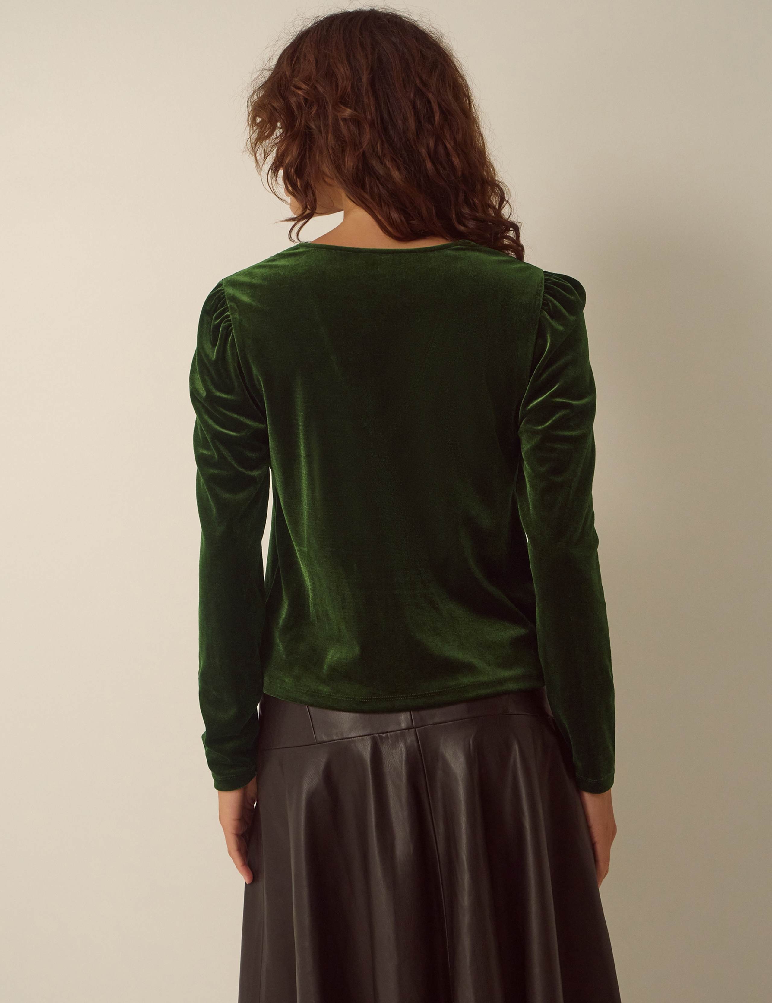 Velvet Lace V-Neck Blouse 3 of 5