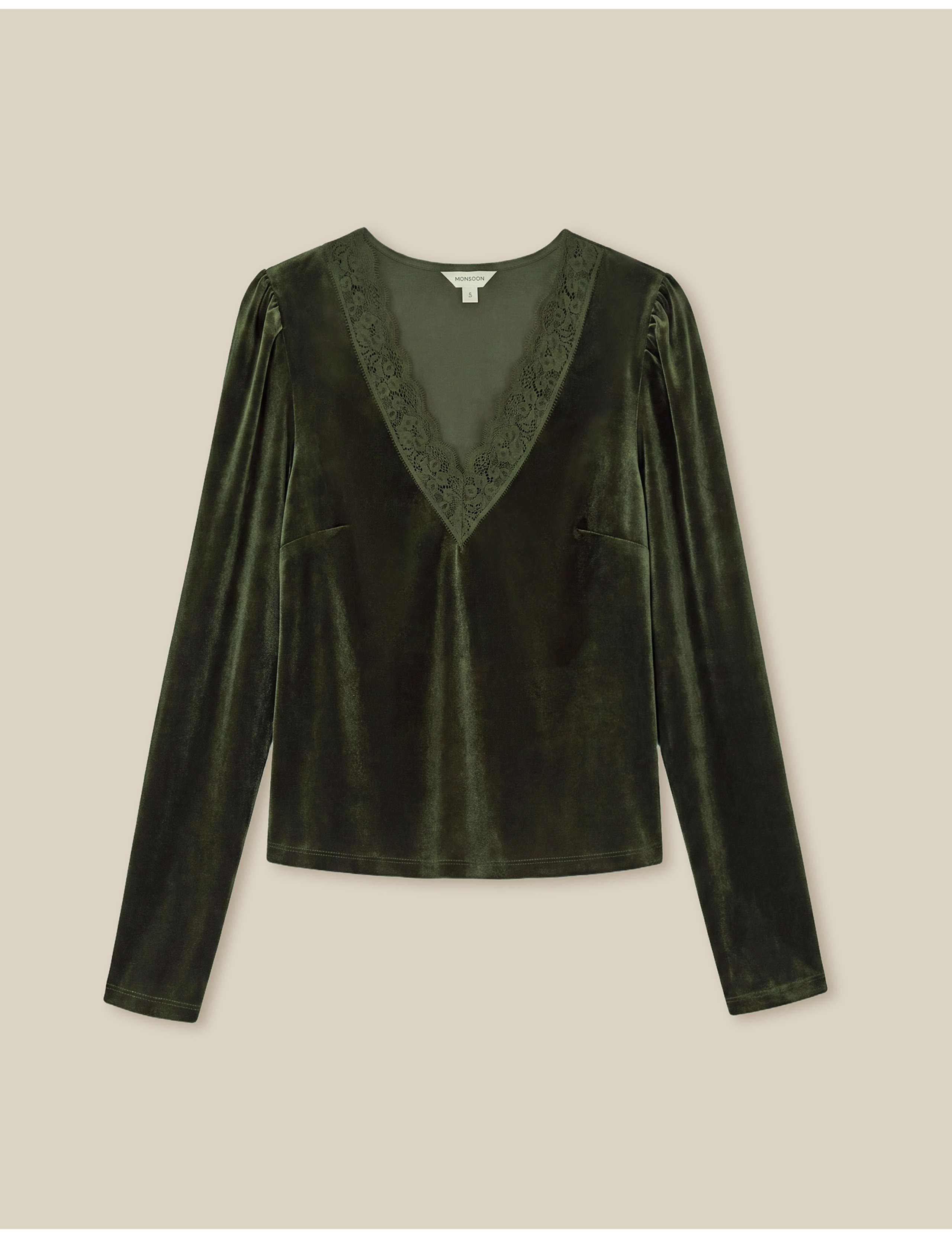 Velvet Lace V-Neck Blouse 2 of 5