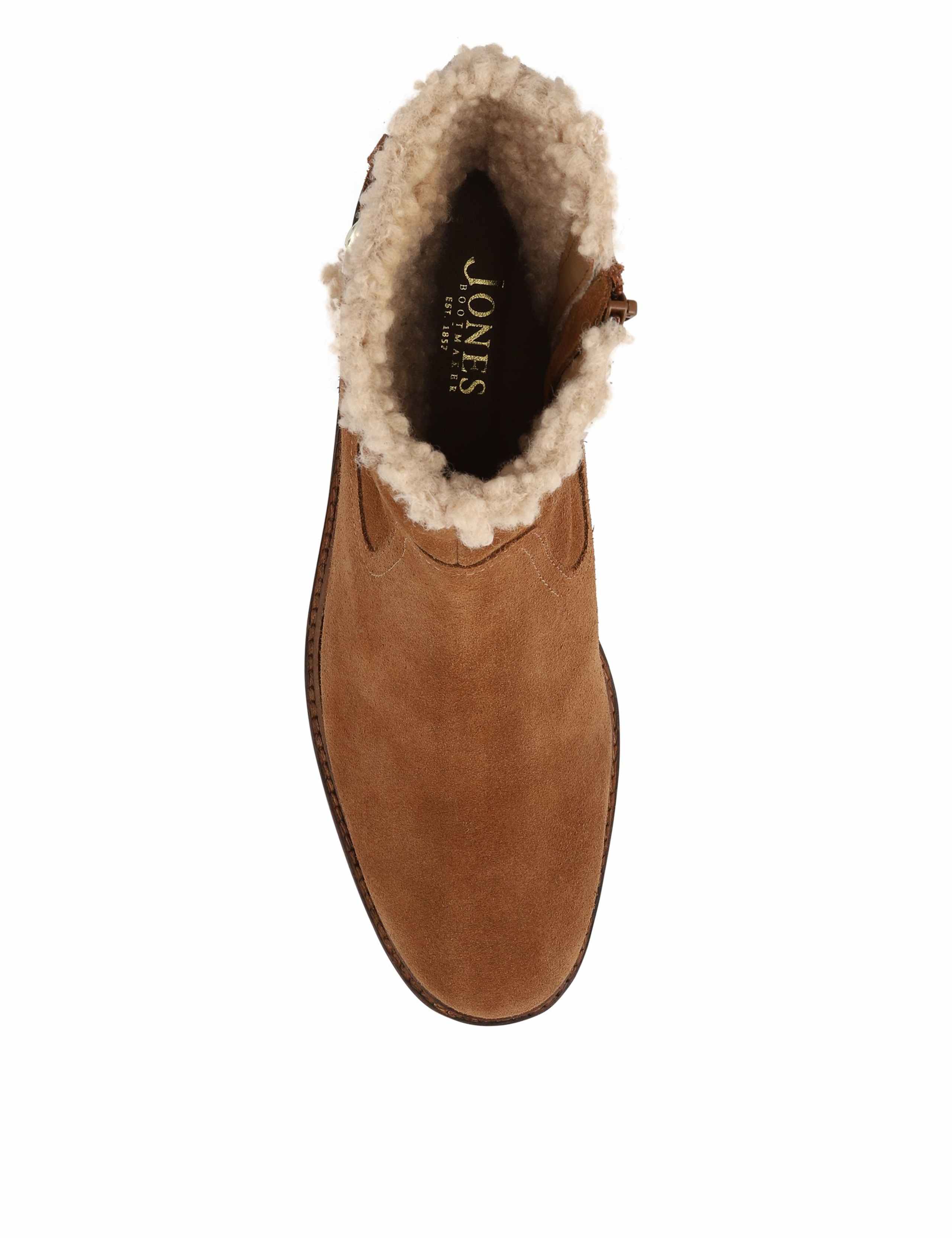 Leather Buckle Fleece Trim Ankle Boots 4 of 6