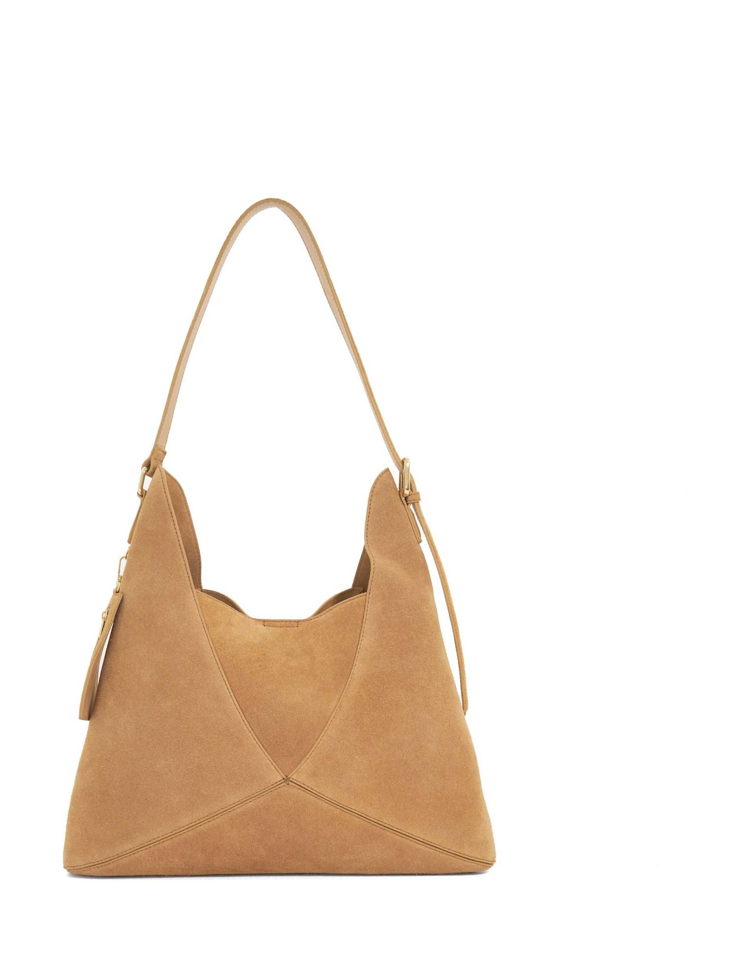 Suede Slouch Hobo Shoulder Bag 2 of 5