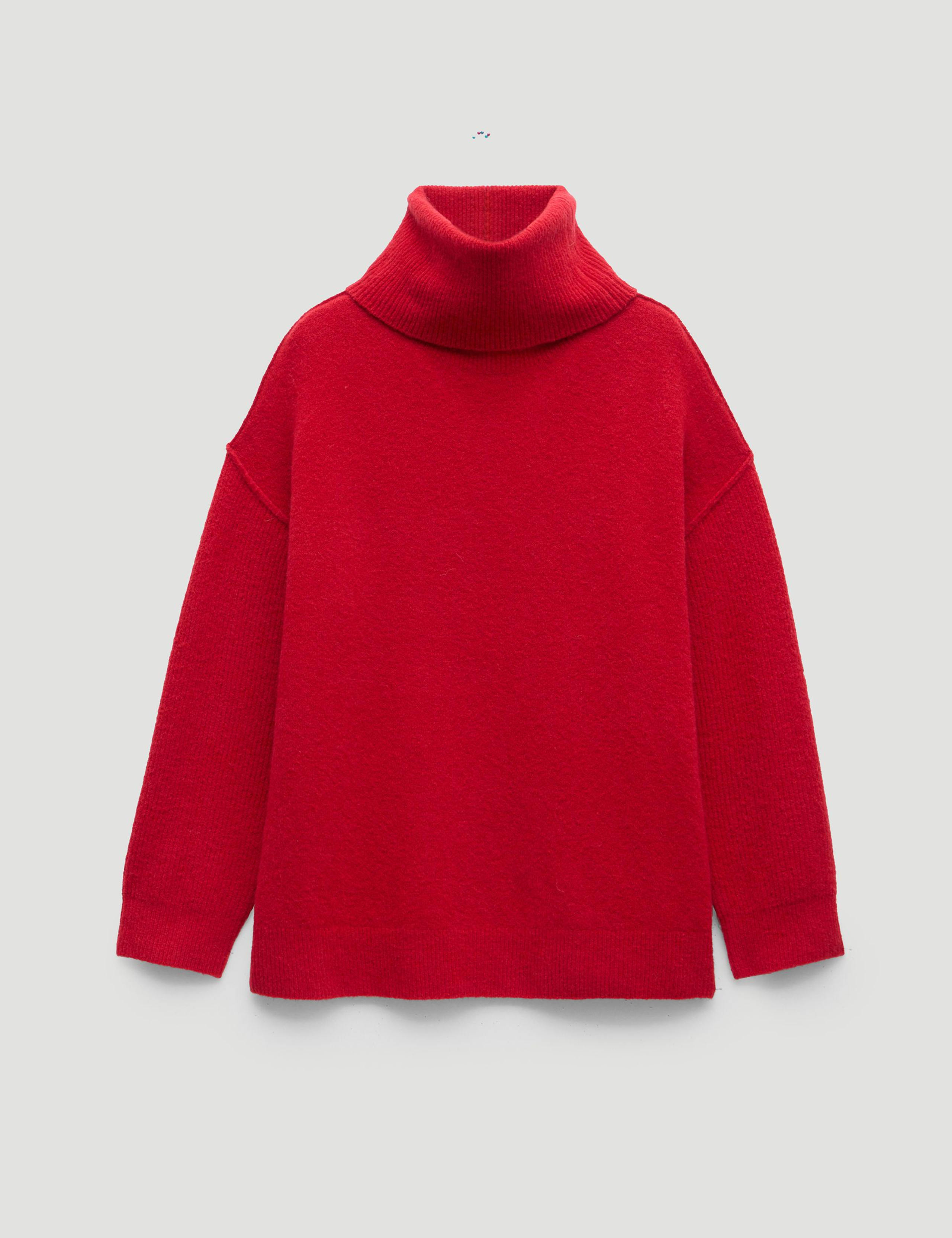 Wool Blend Textured Roll Neck Longline Jumper 2 of 6