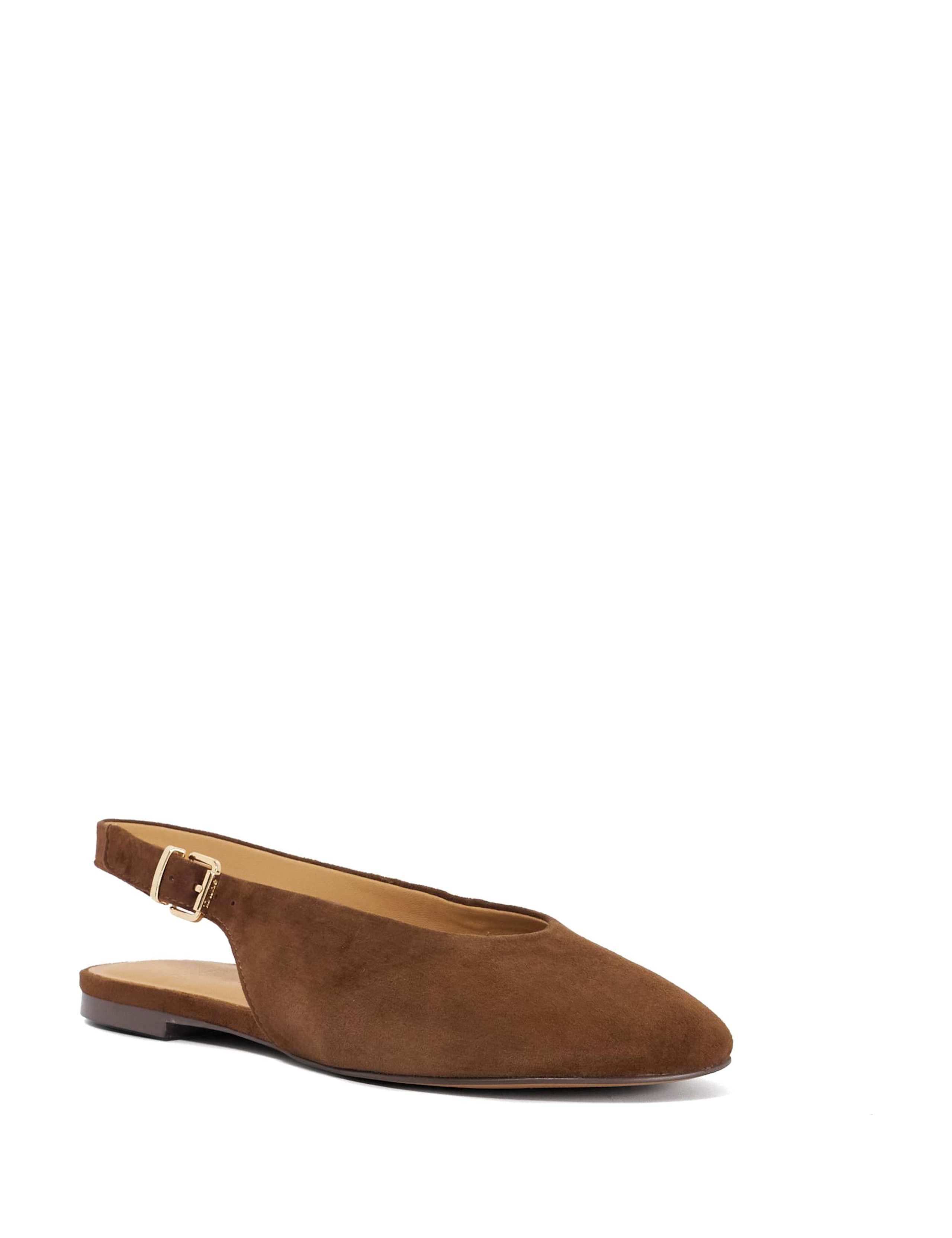 Suede Buckle Flat Slingback Shoes 3 of 6