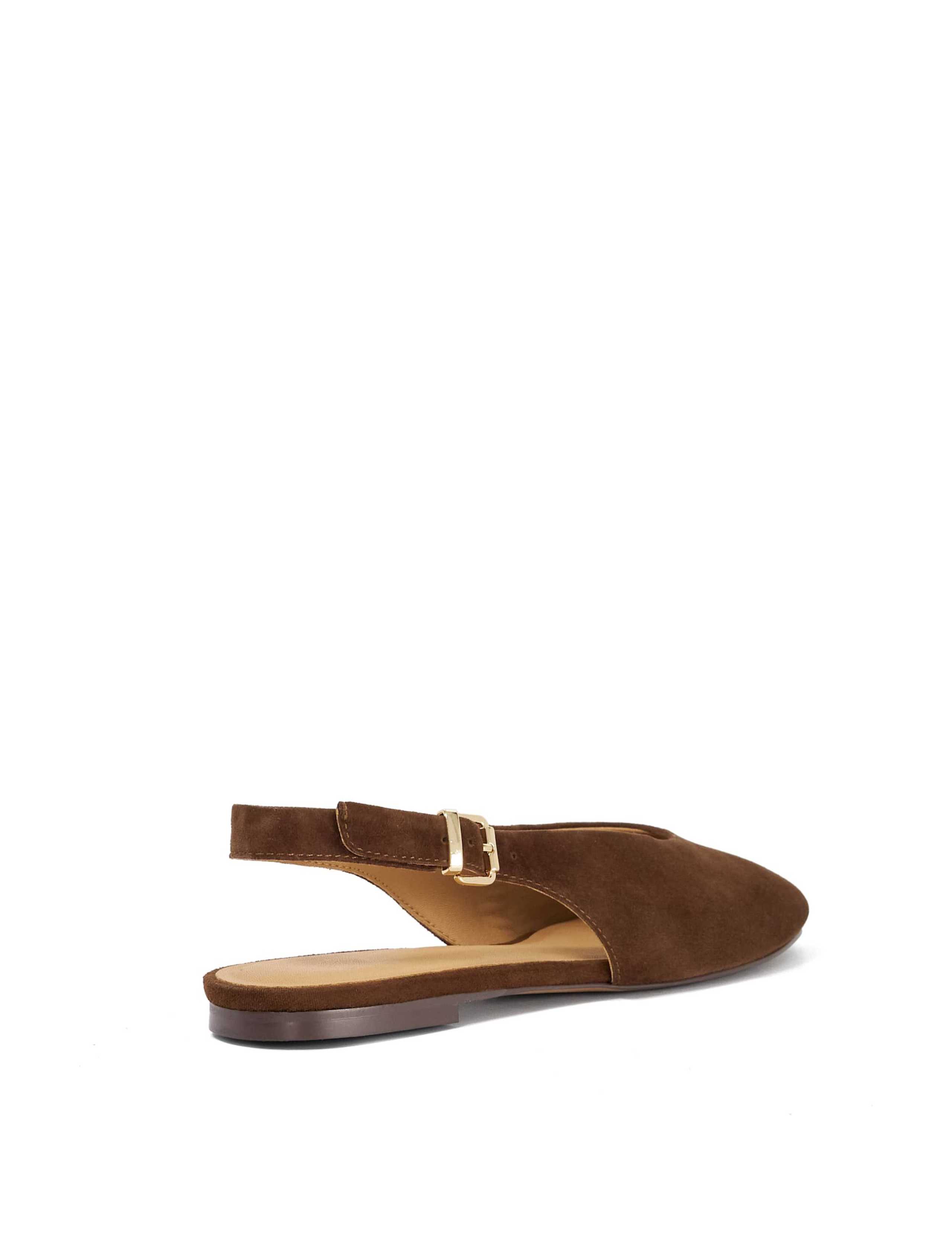 Suede Buckle Flat Slingback Shoes 4 of 6