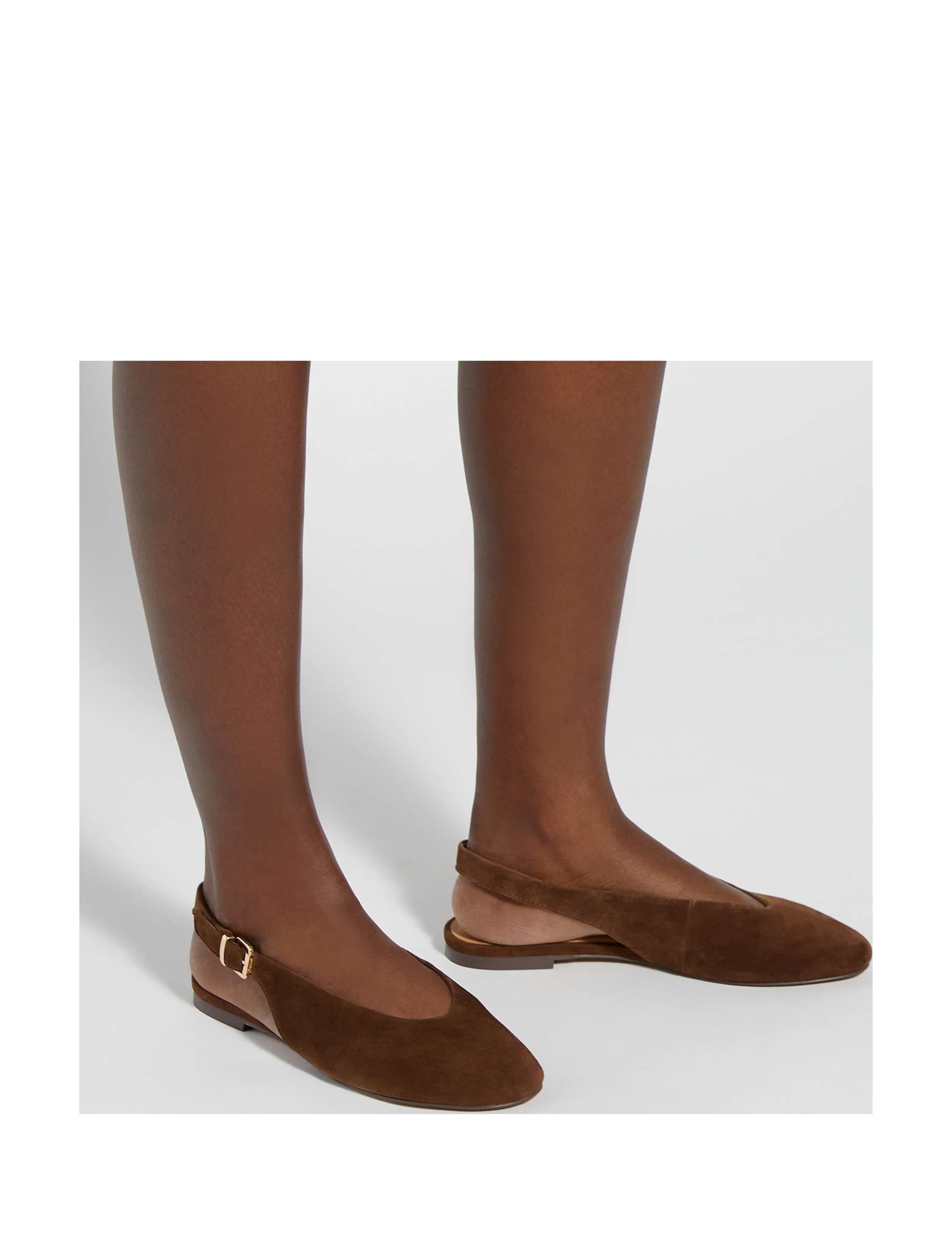 Suede Buckle Flat Slingback Shoes 5 of 6