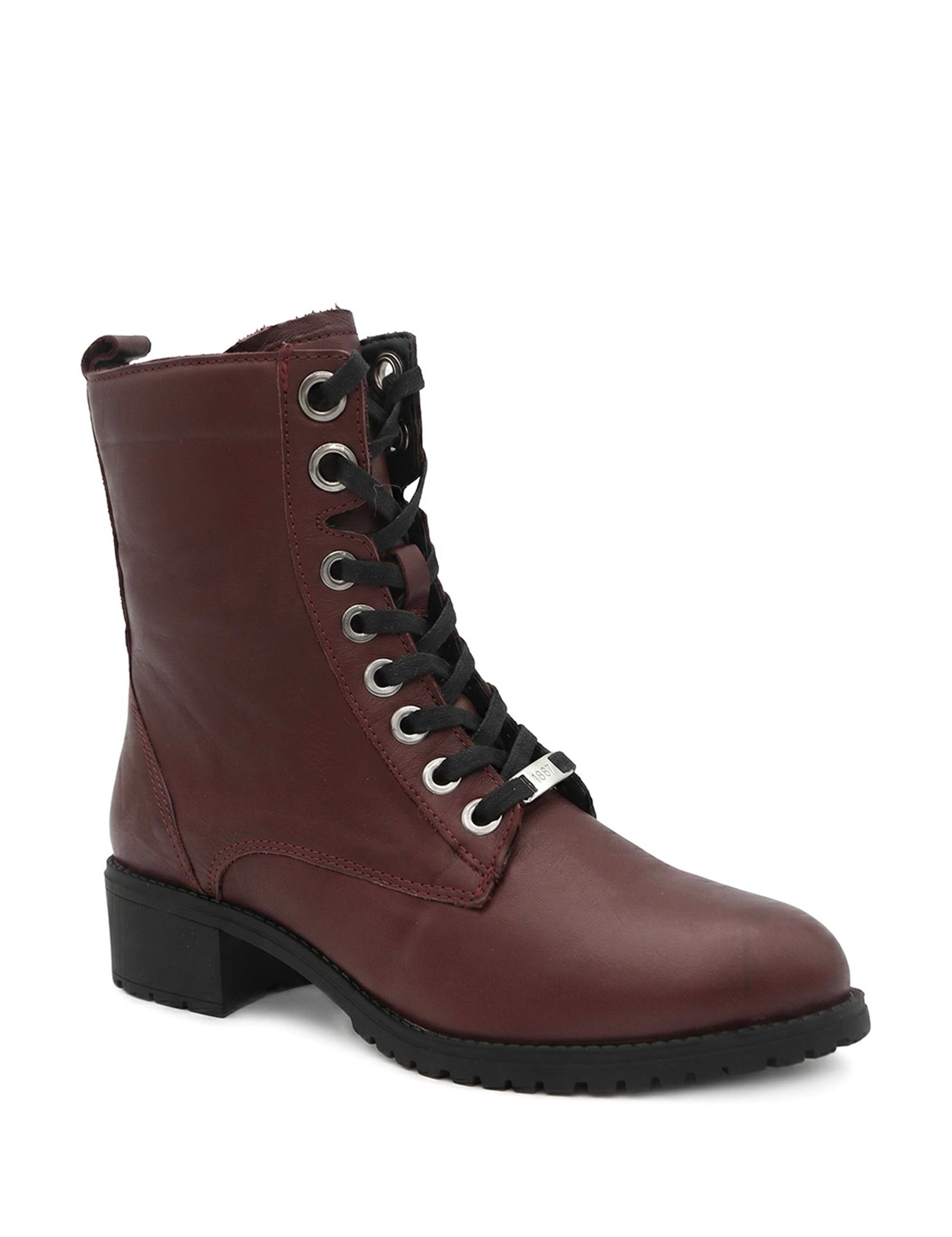Leather Block Heel Ankle Boots 3 of 6