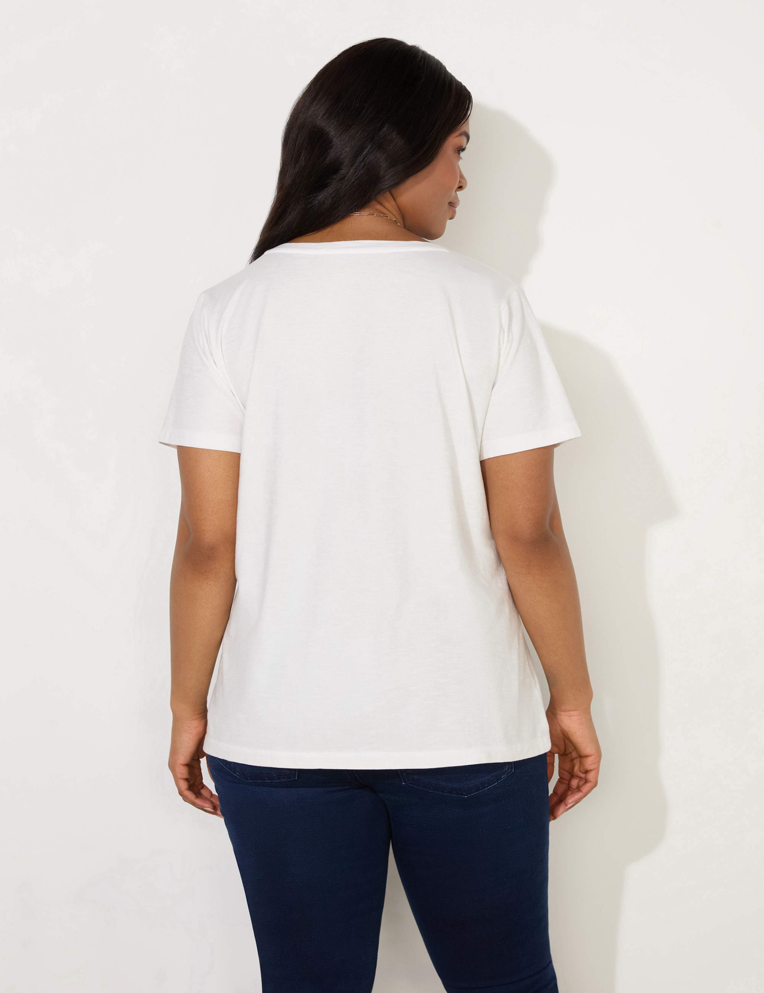 Pure Cotton V-Neck T-Shirt 3 of 3
