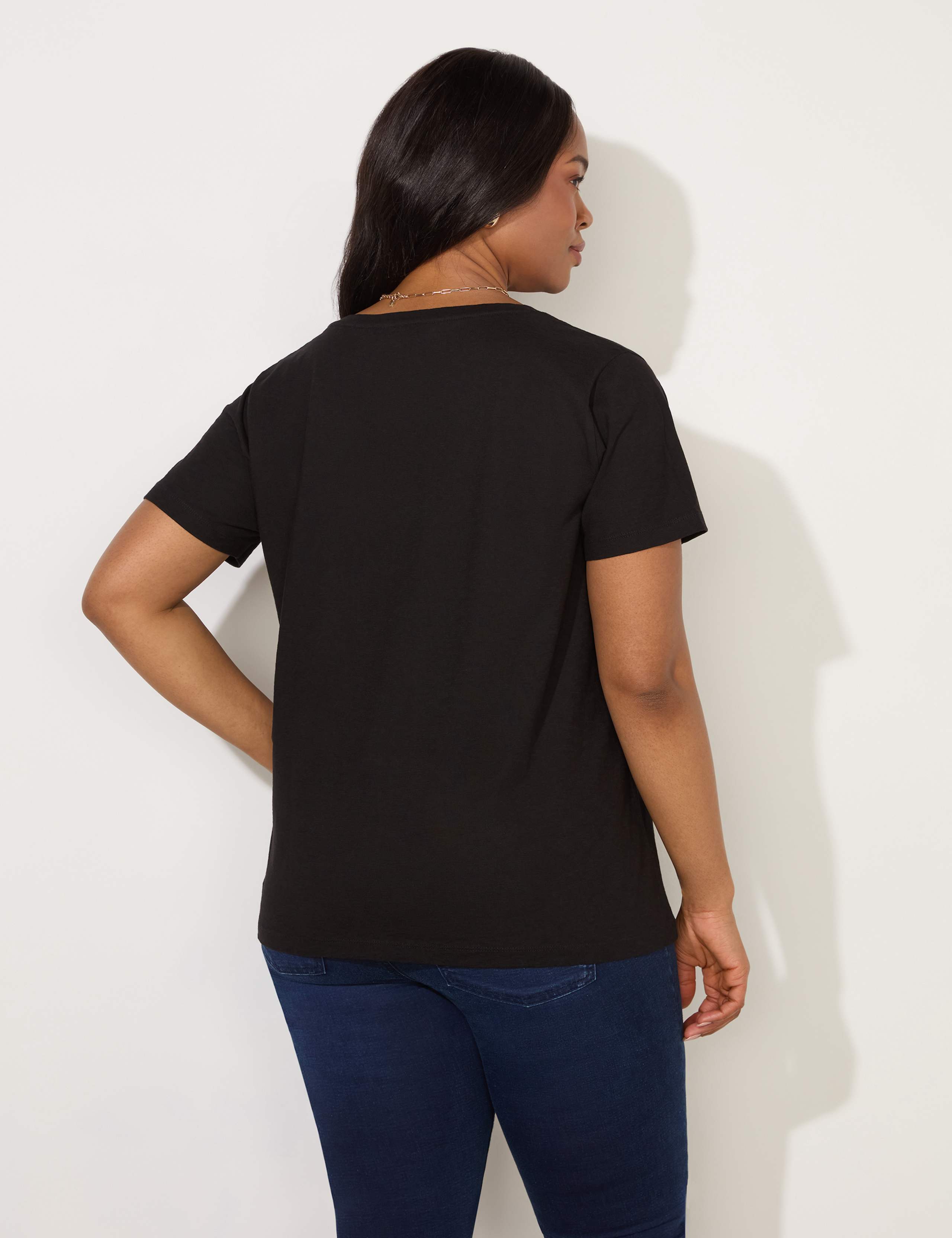 Pure Cotton V-Neck T-Shirt 3 of 3