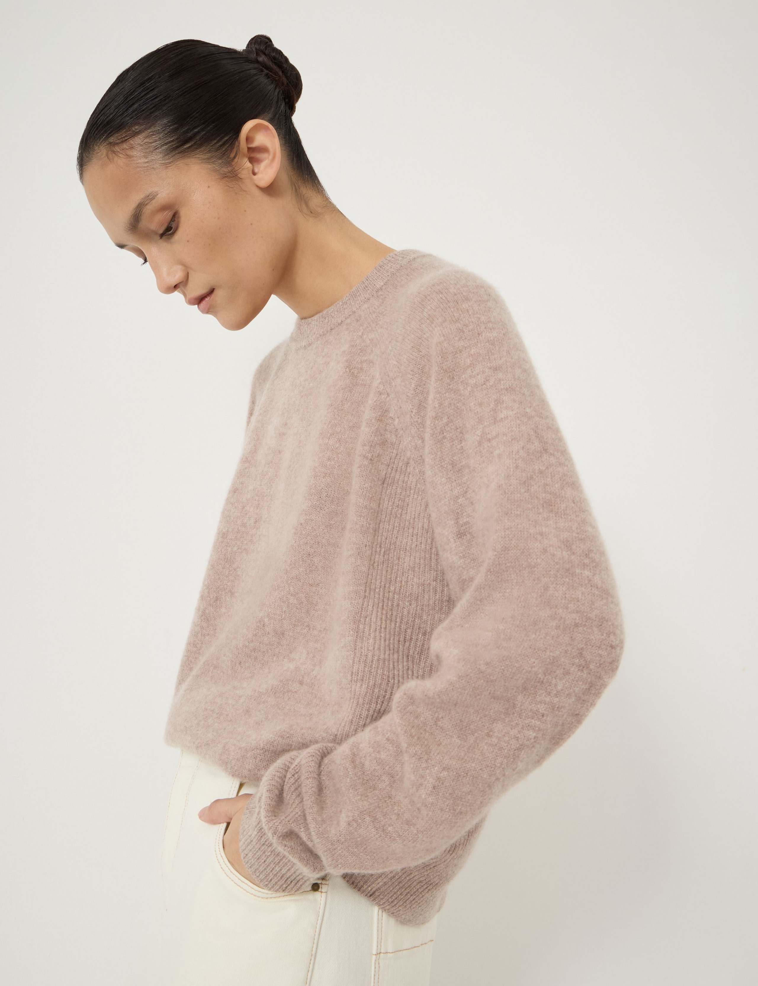 Cashmere Rich Textured Crew Neck Jumper 5 of 5