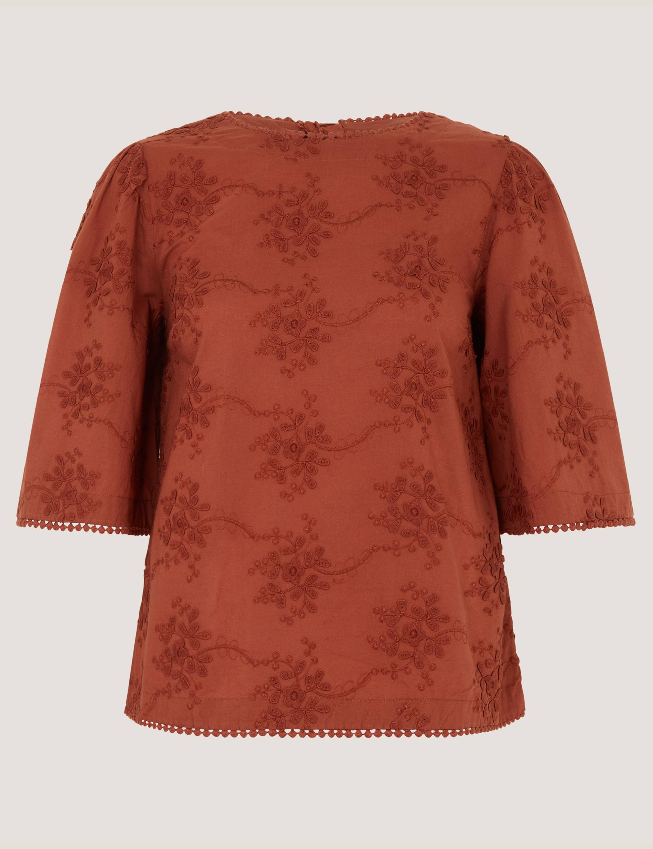 Pure Cotton Floral Embroidered Top 2 of 5