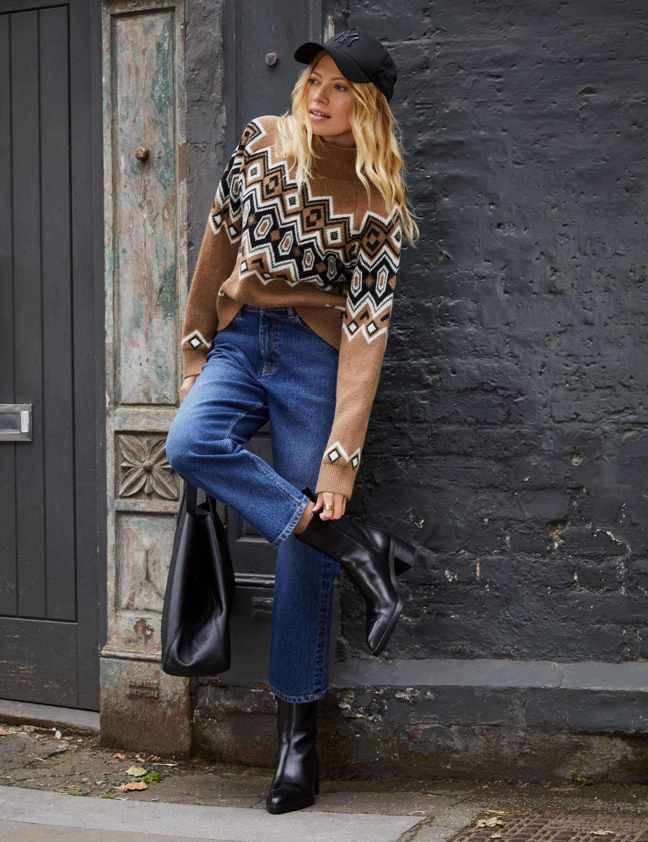 Merino Wool Blend Geometric Jumper 4 of 5