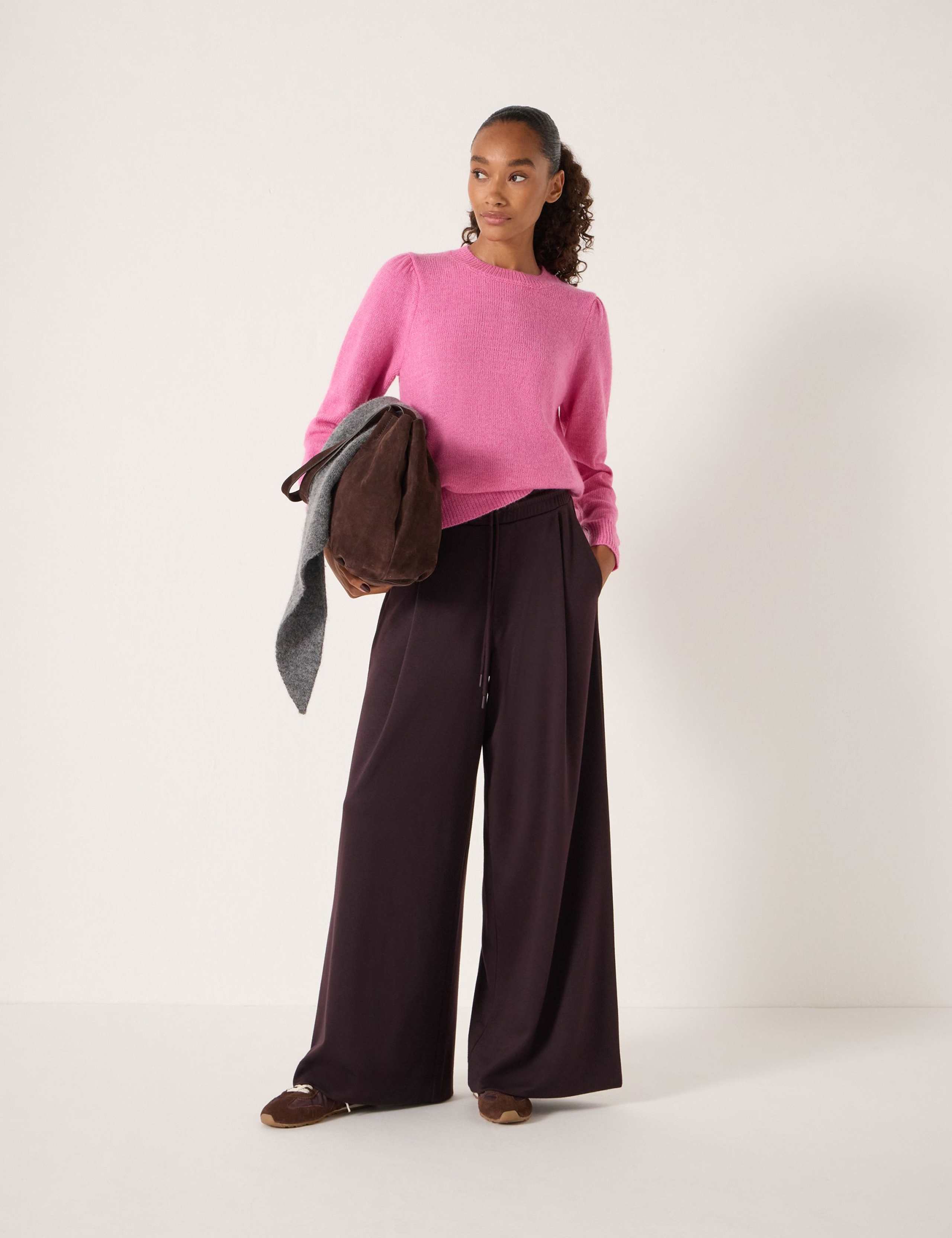 Alpaca Wool Blend Gathered Shoulder Jumper 3 of 6