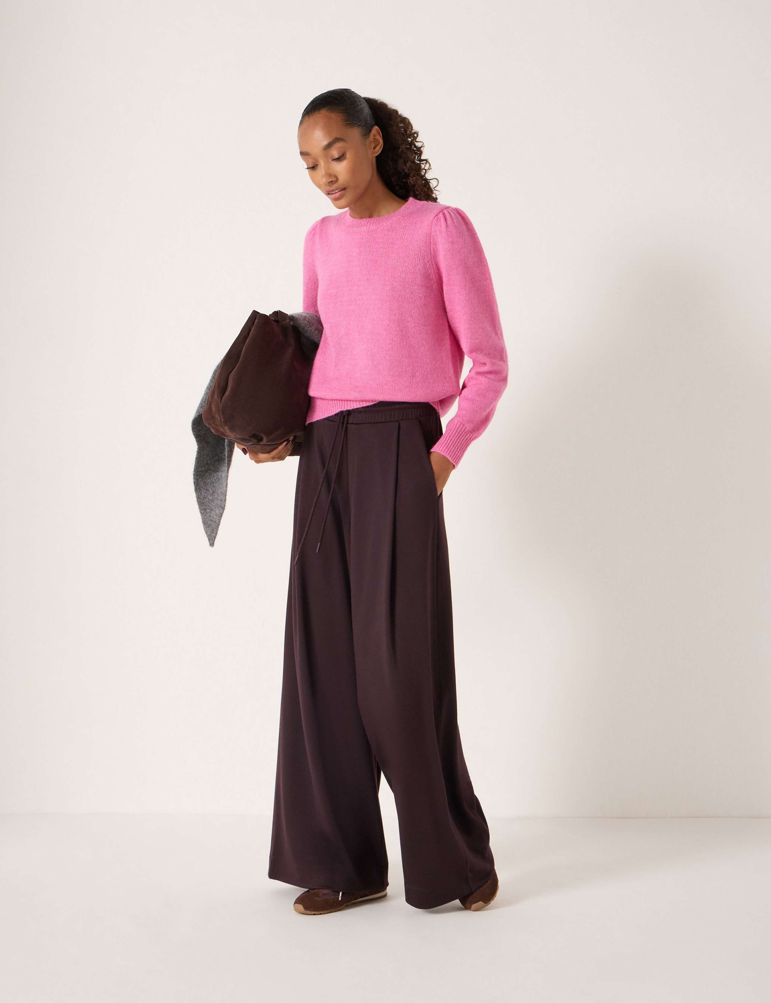 Alpaca Wool Blend Gathered Shoulder Jumper 4 of 6