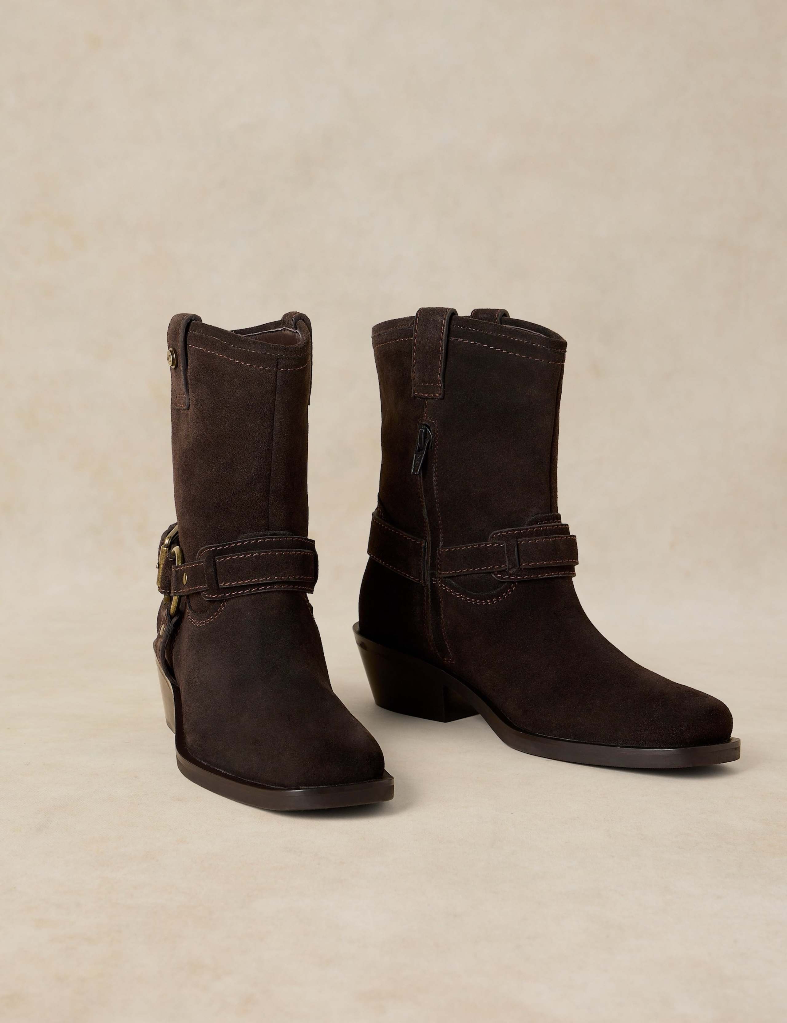 Suede Biker Boots 2 of 4