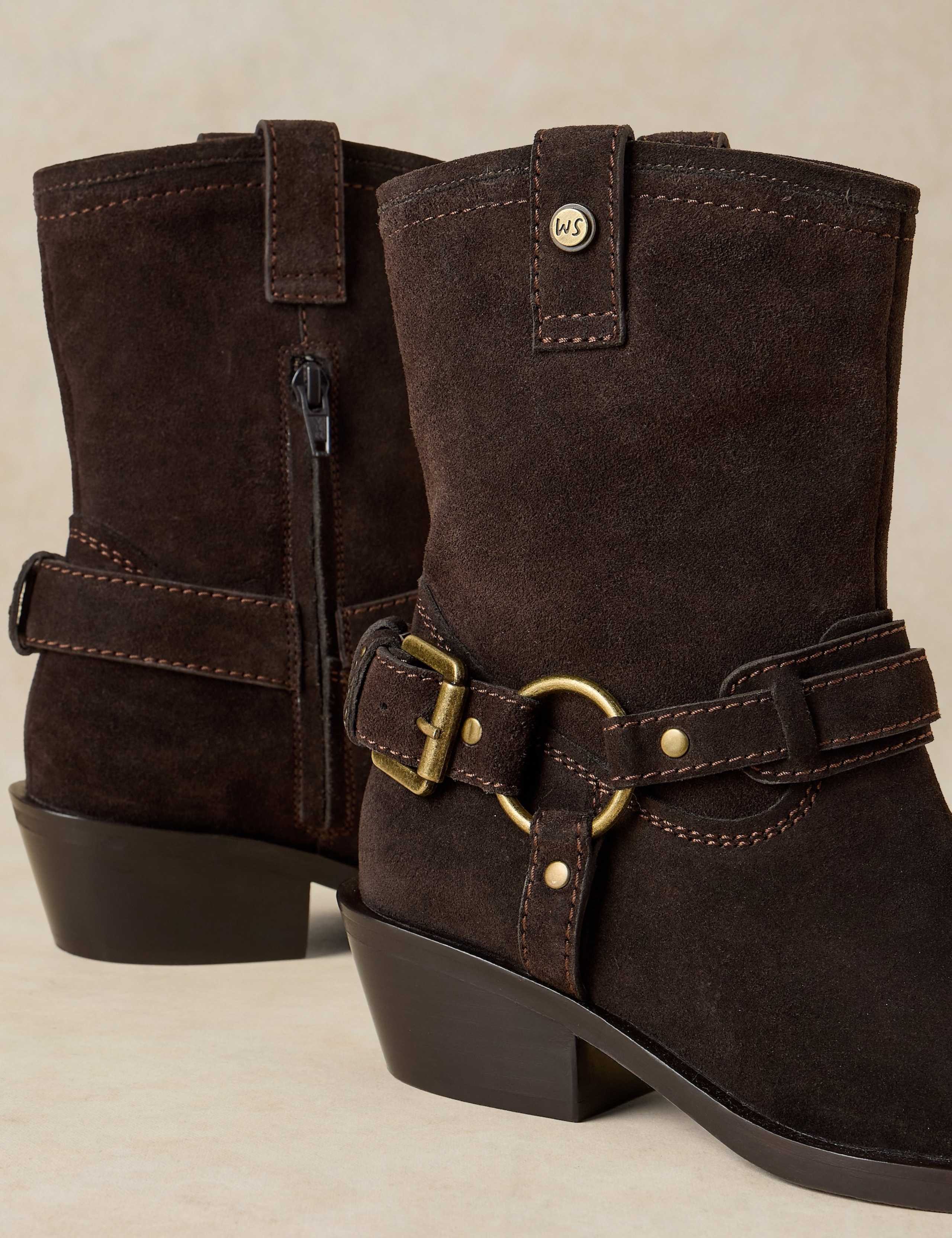 Suede Biker Boots 4 of 4