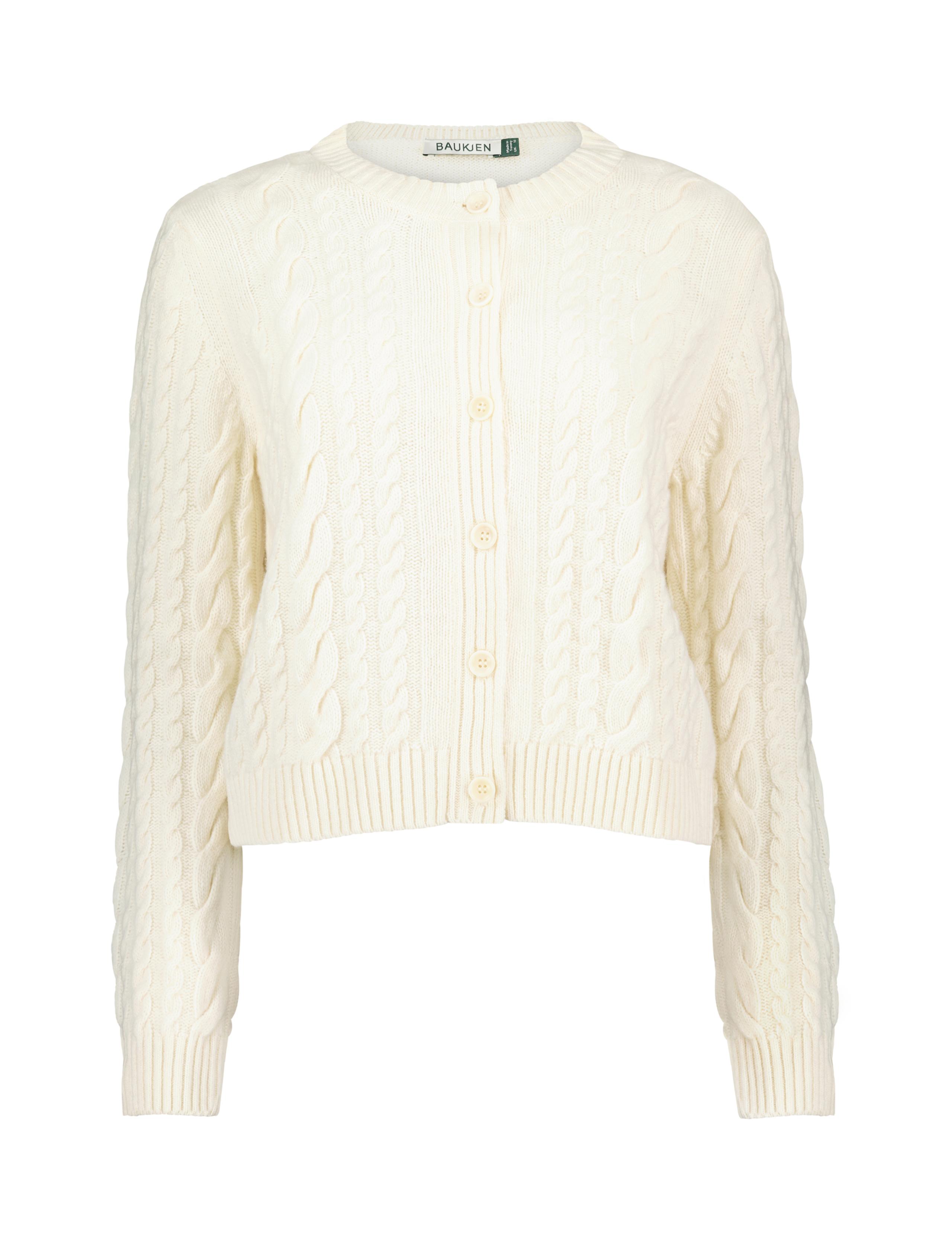 Merino Wool Blend Cable Knit Cardigan 2 of 6