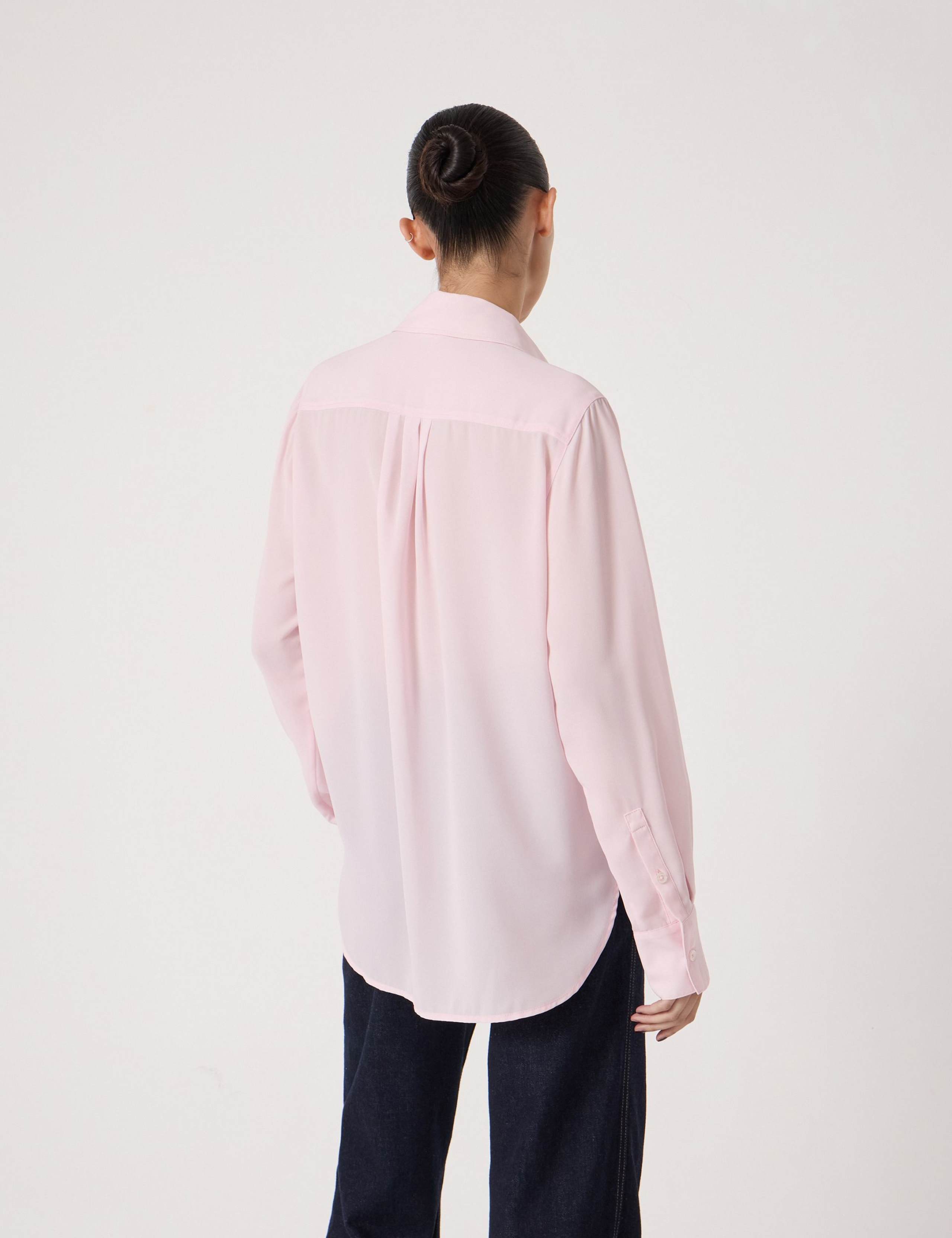 Sheer Collared Ruffle Long Sleeve Shirt 3 of 4