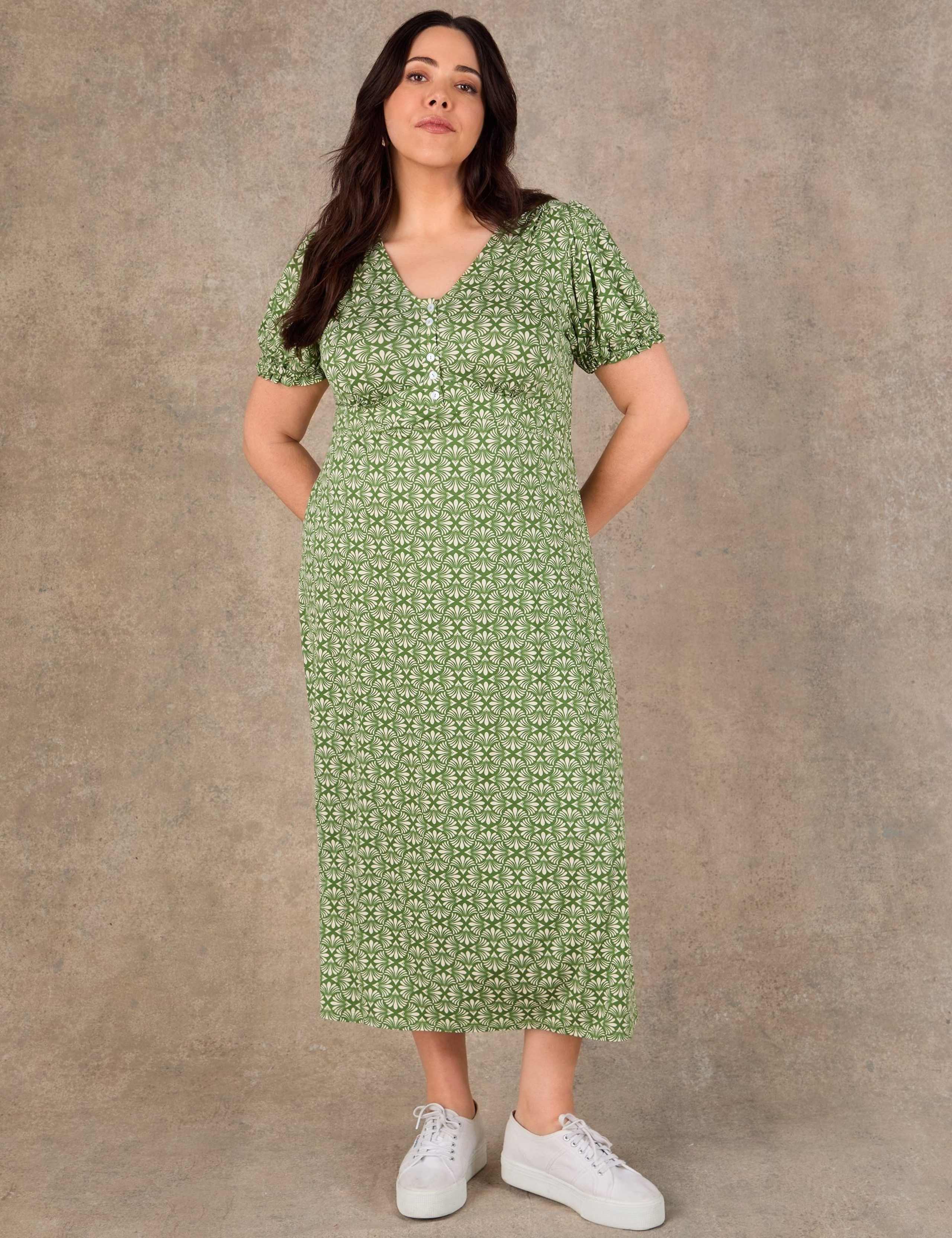Jersey Printed V-Neck Midaxi Tea Dress 3 of 5