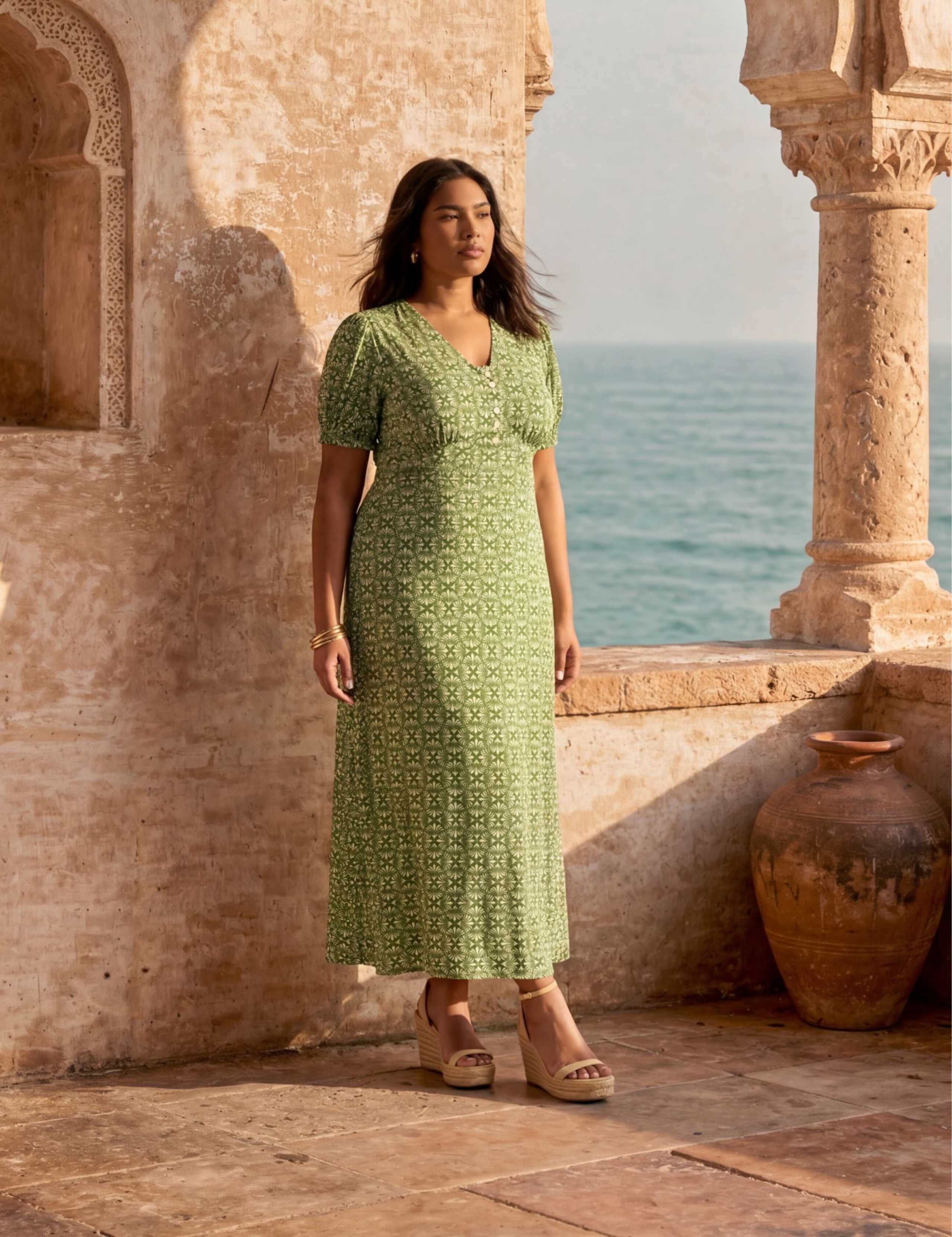 Jersey Printed V-Neck Midaxi Tea Dress 6 of 6