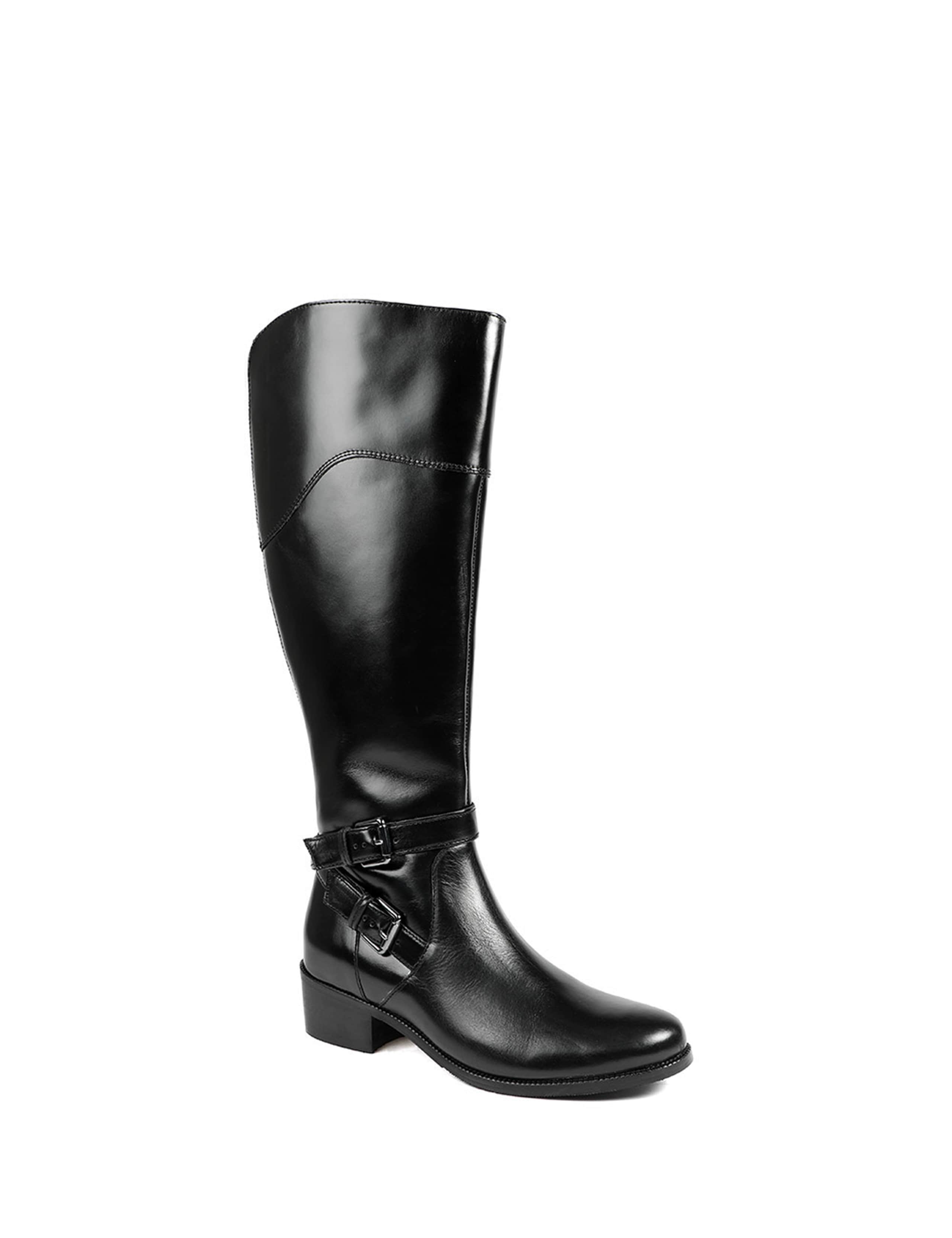 Leather Block Heel Knee High Boots 2 of 7