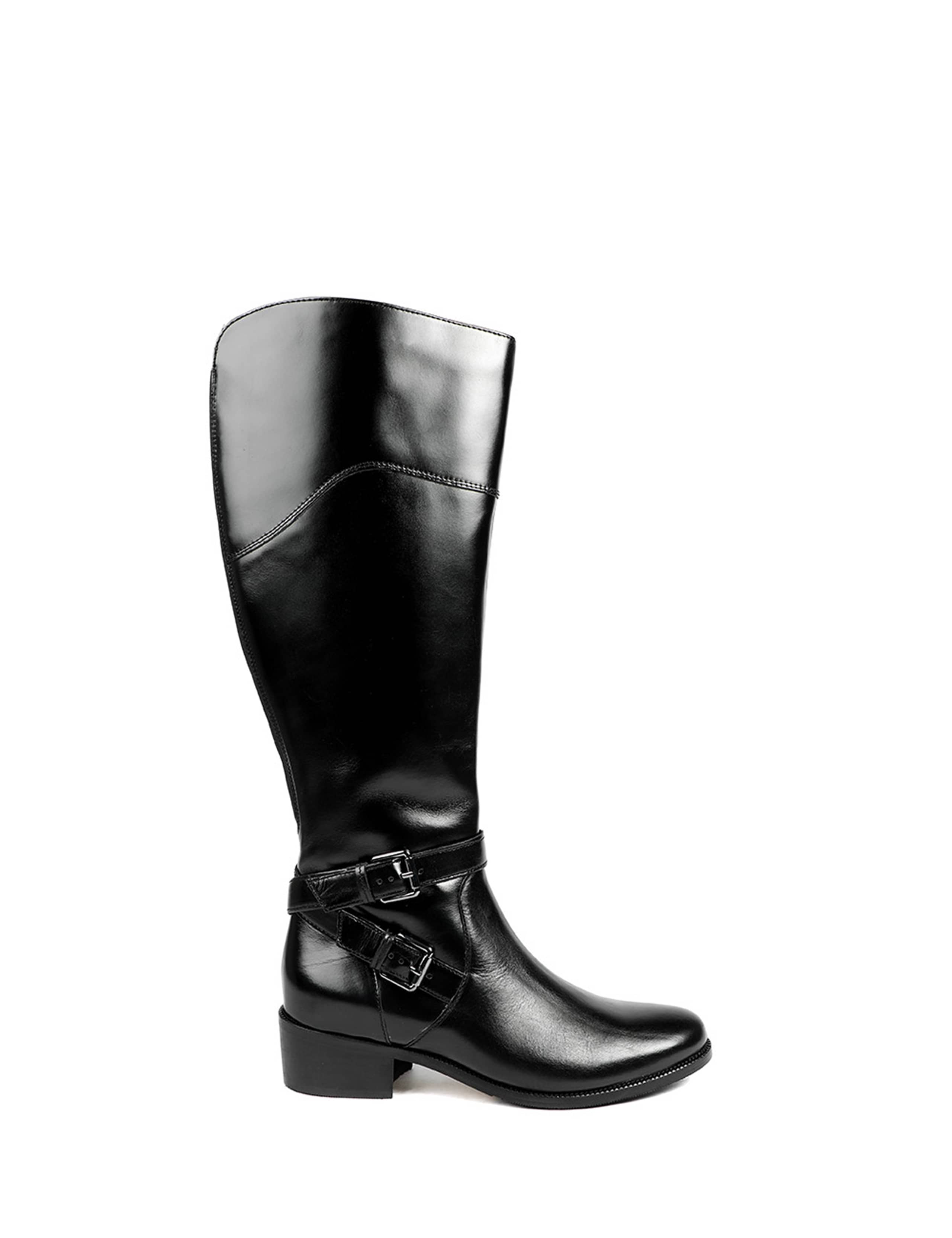 Leather Block Heel Knee High Boots 3 of 7