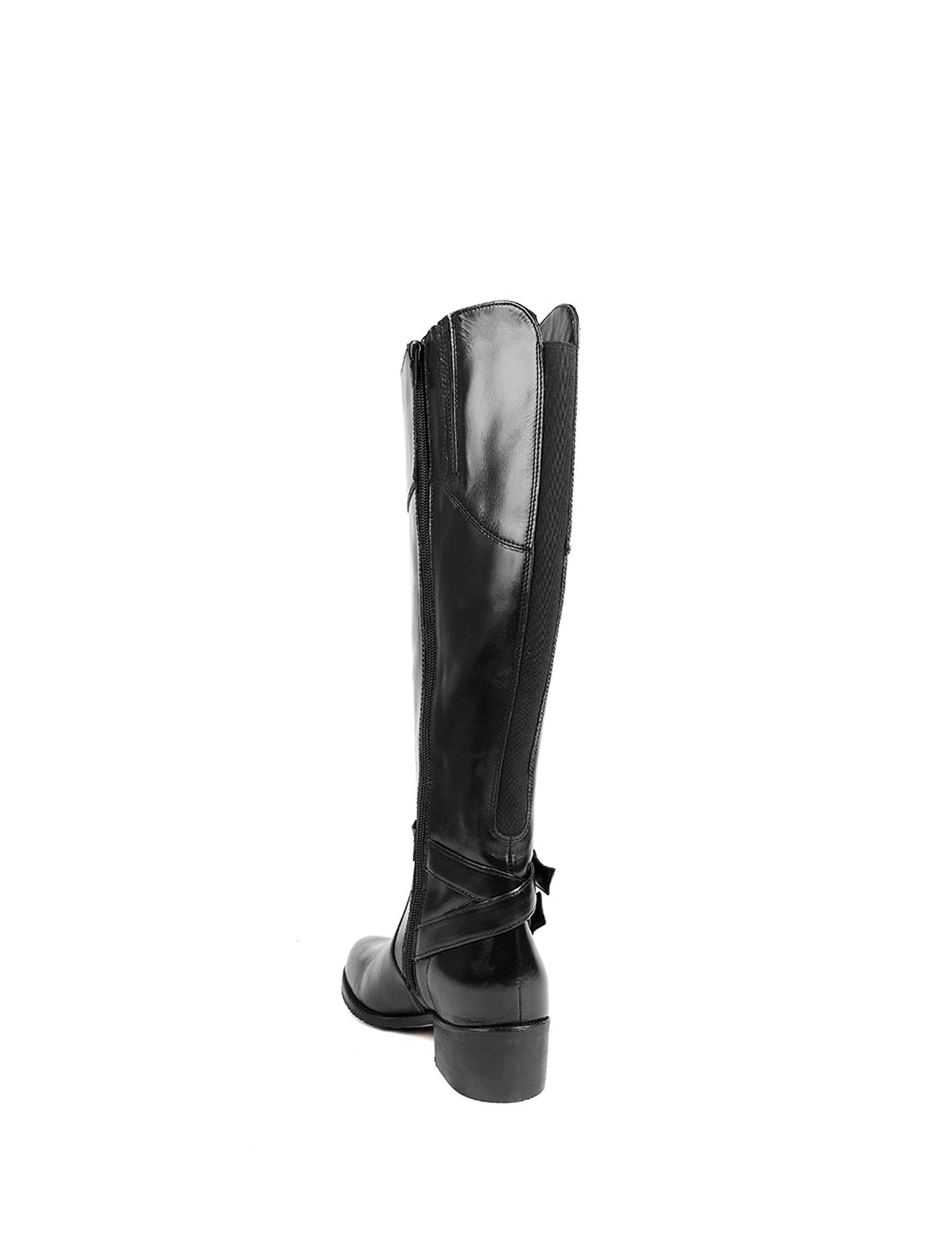 Leather Block Heel Knee High Boots 5 of 7