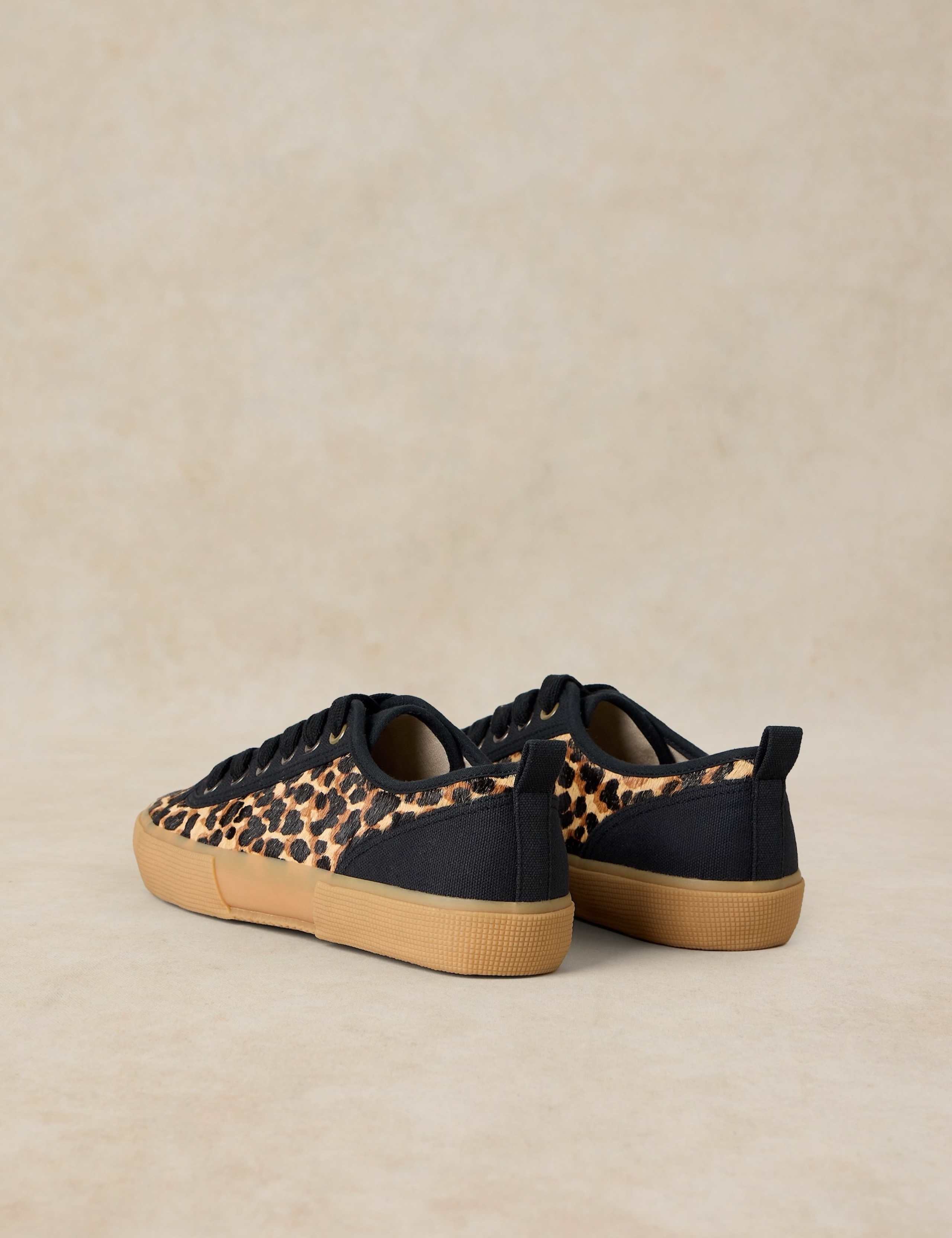 Leather Animal Print Lace Up Trainers 3 of 4