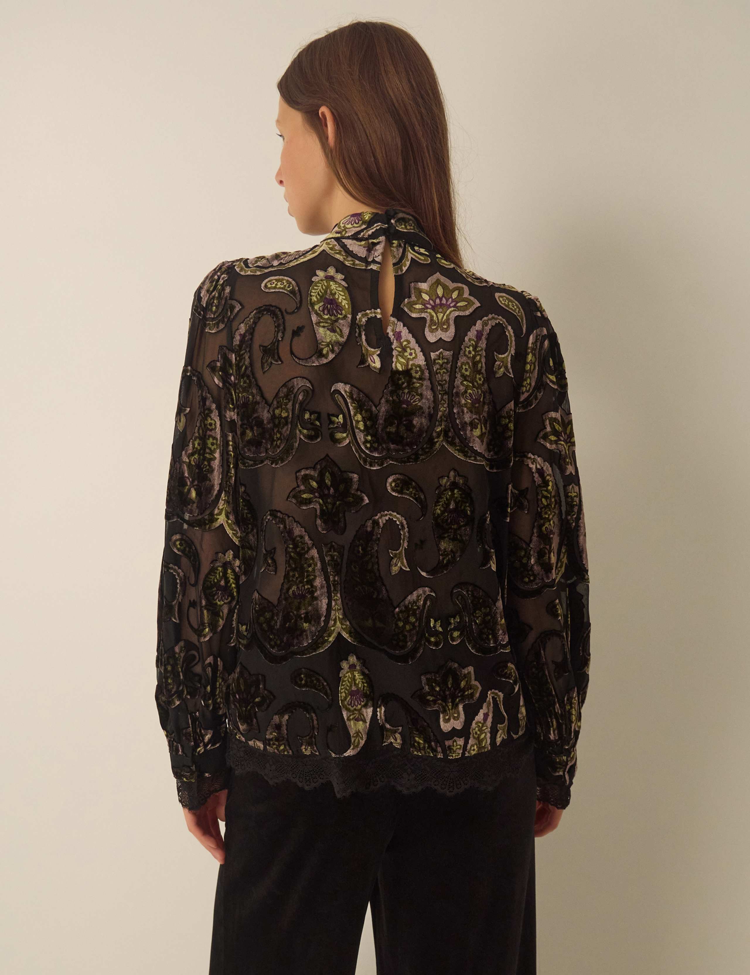 Textured Print High Neck Top 2 of 4