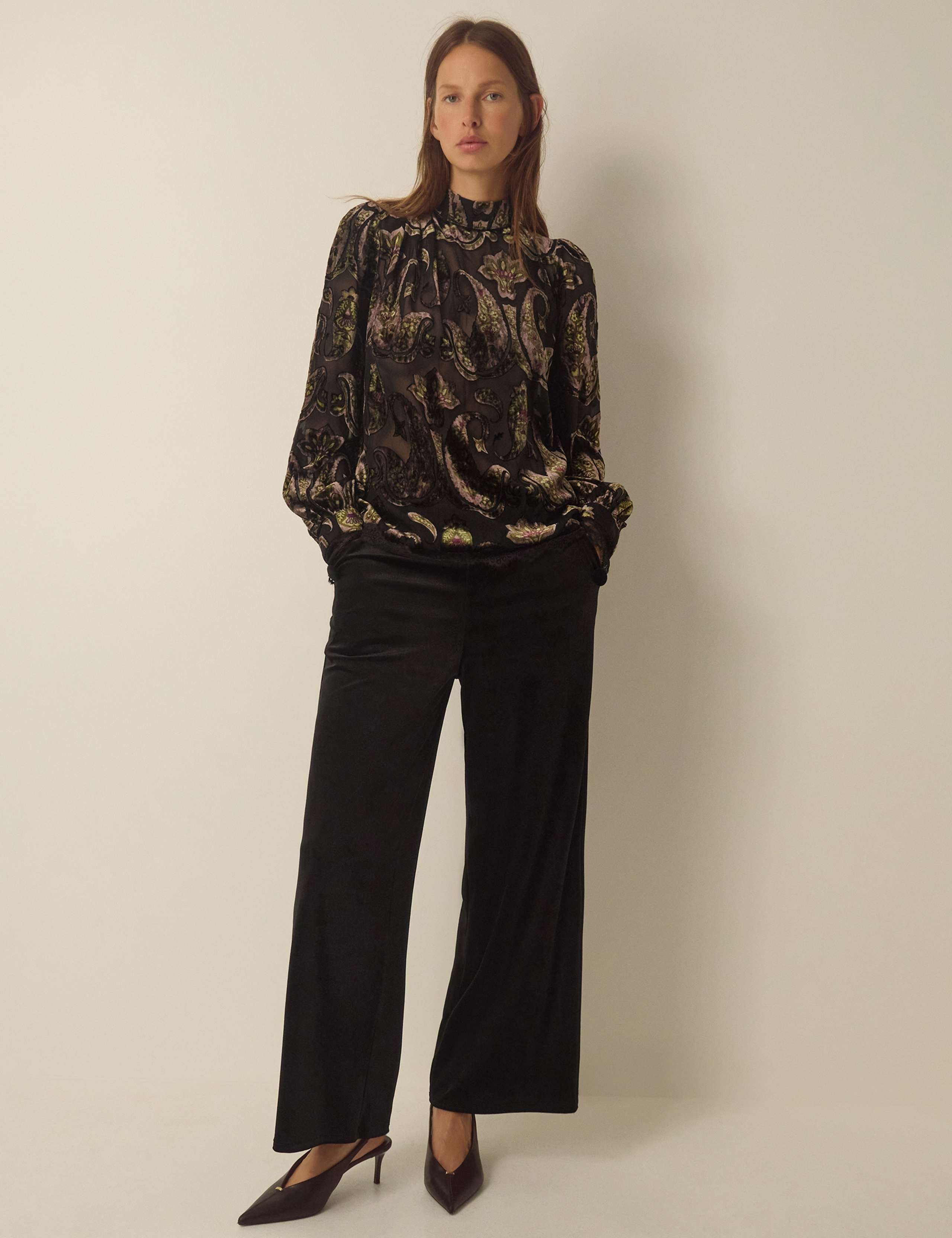 Textured Print High Neck Top 3 of 4