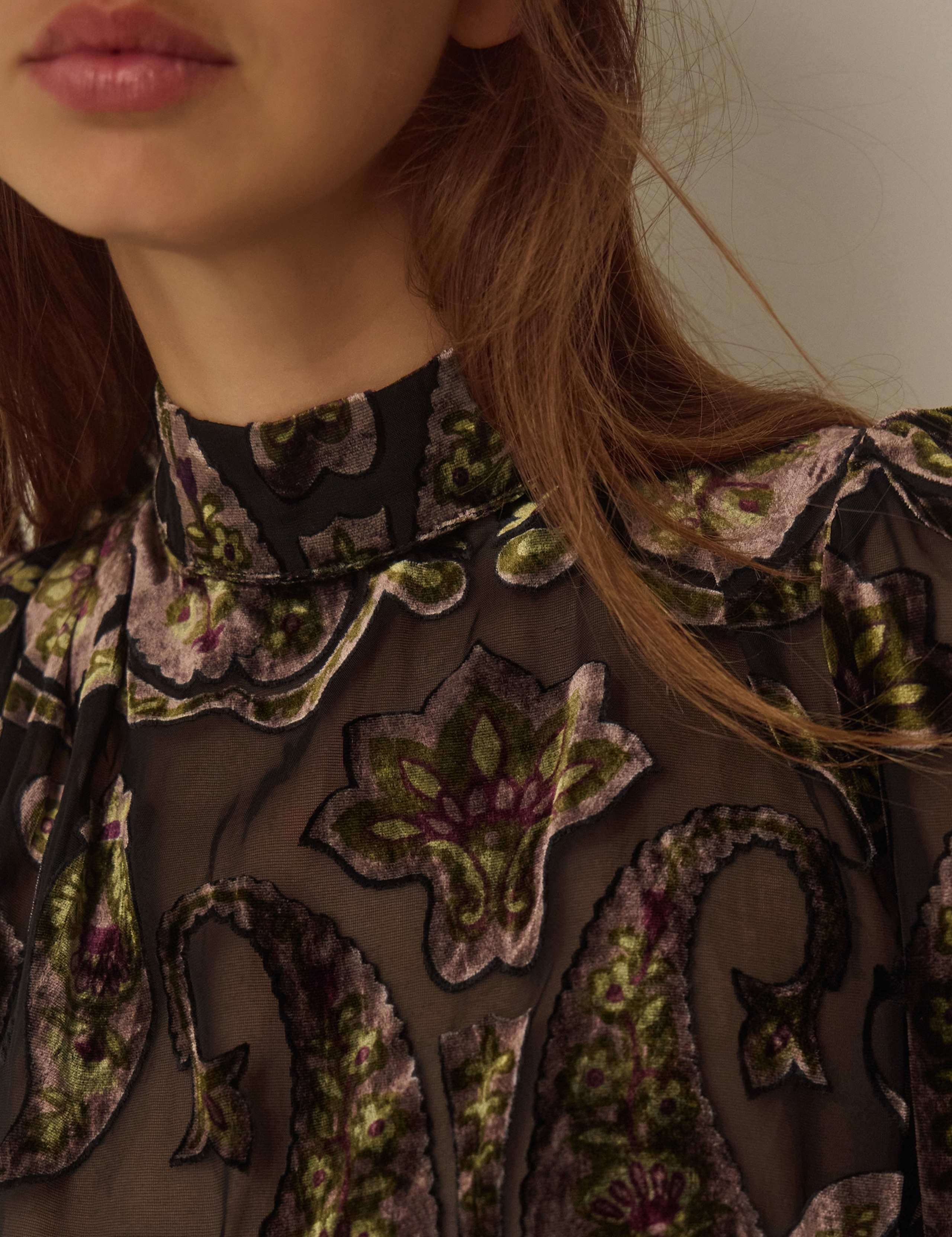 Textured Print High Neck Top 4 of 4