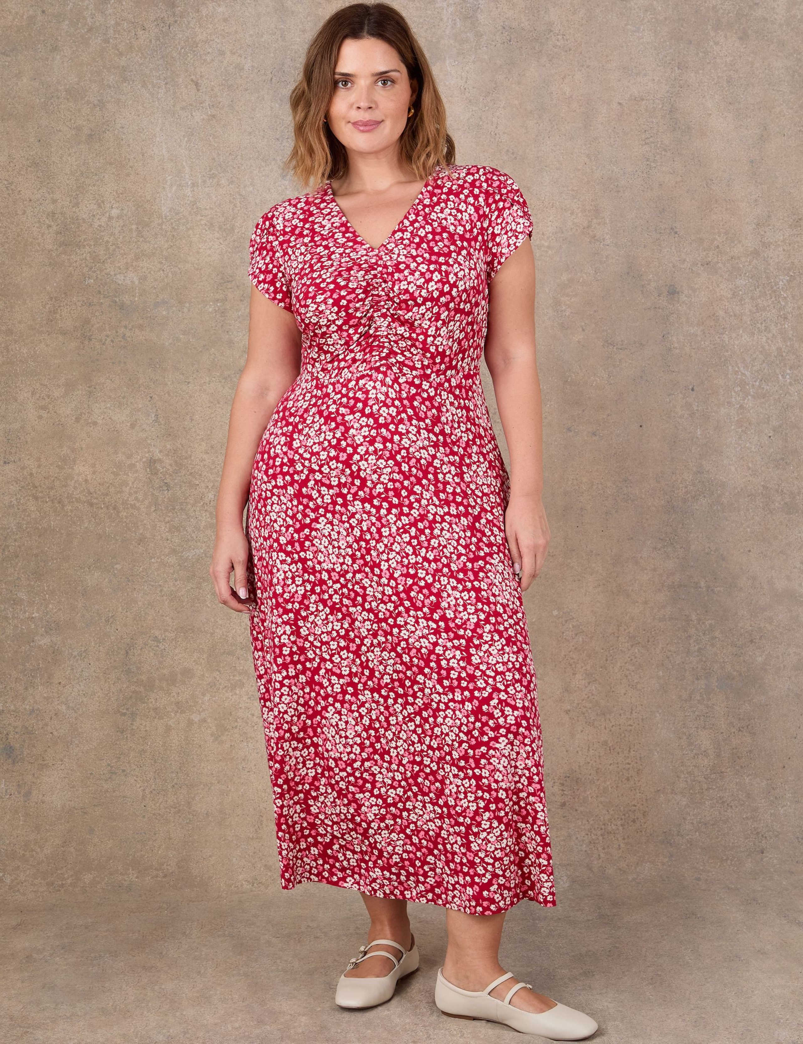 Floral V-Neck Midaxi Tea Dress 3 of 4