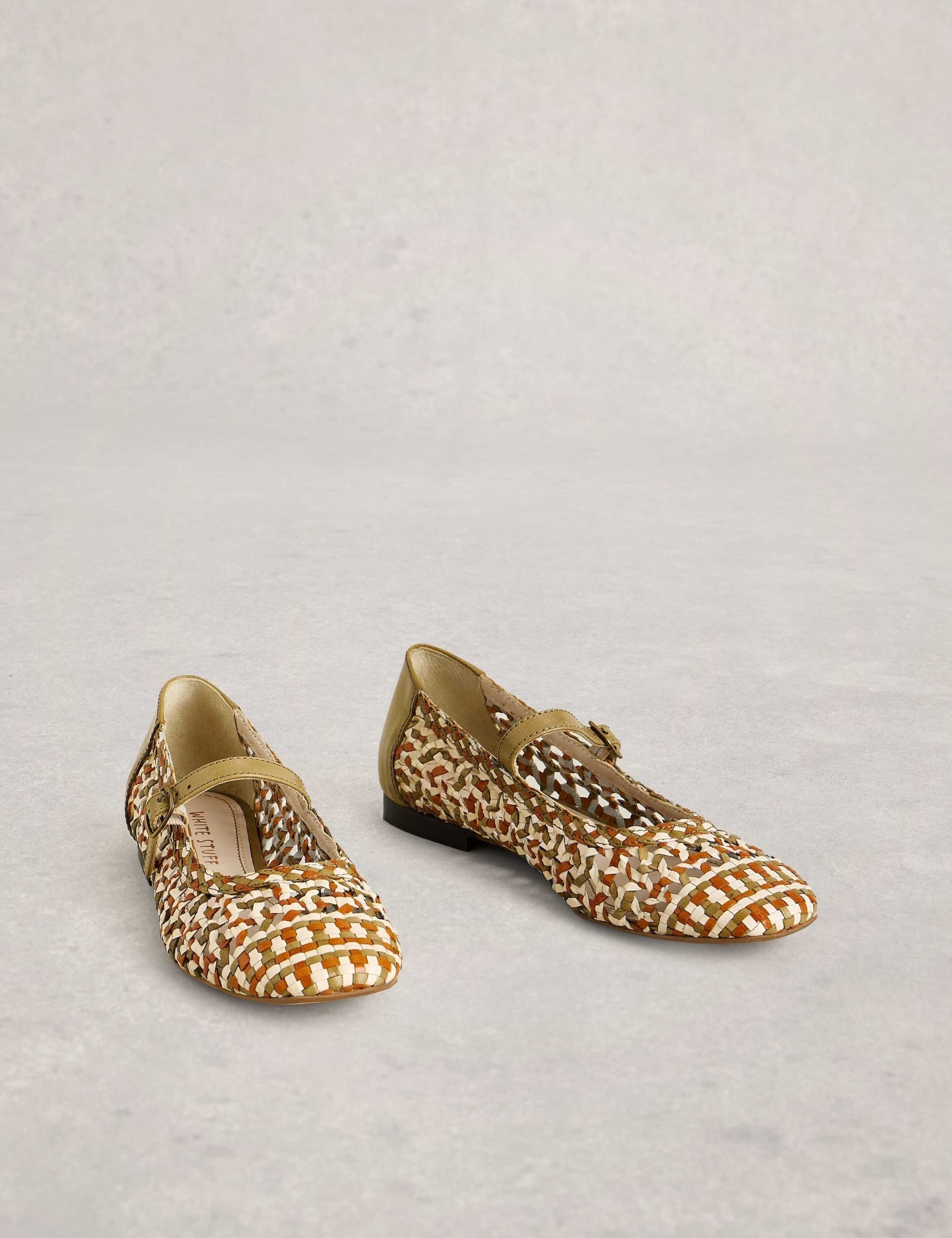 Leather Woven Mary Jane Ballet Pumps 2 of 4