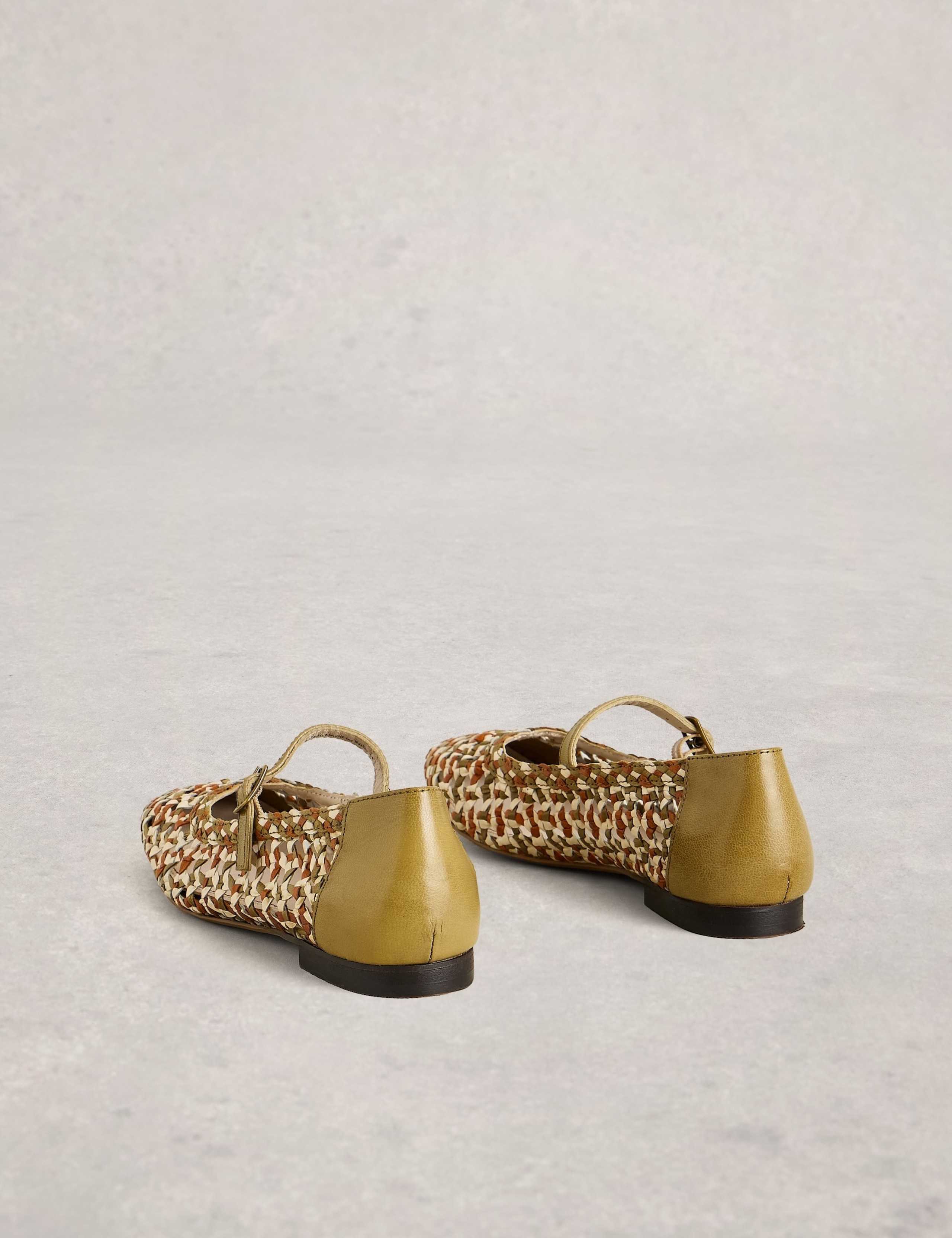 Leather Woven Mary Jane Ballet Pumps 3 of 4