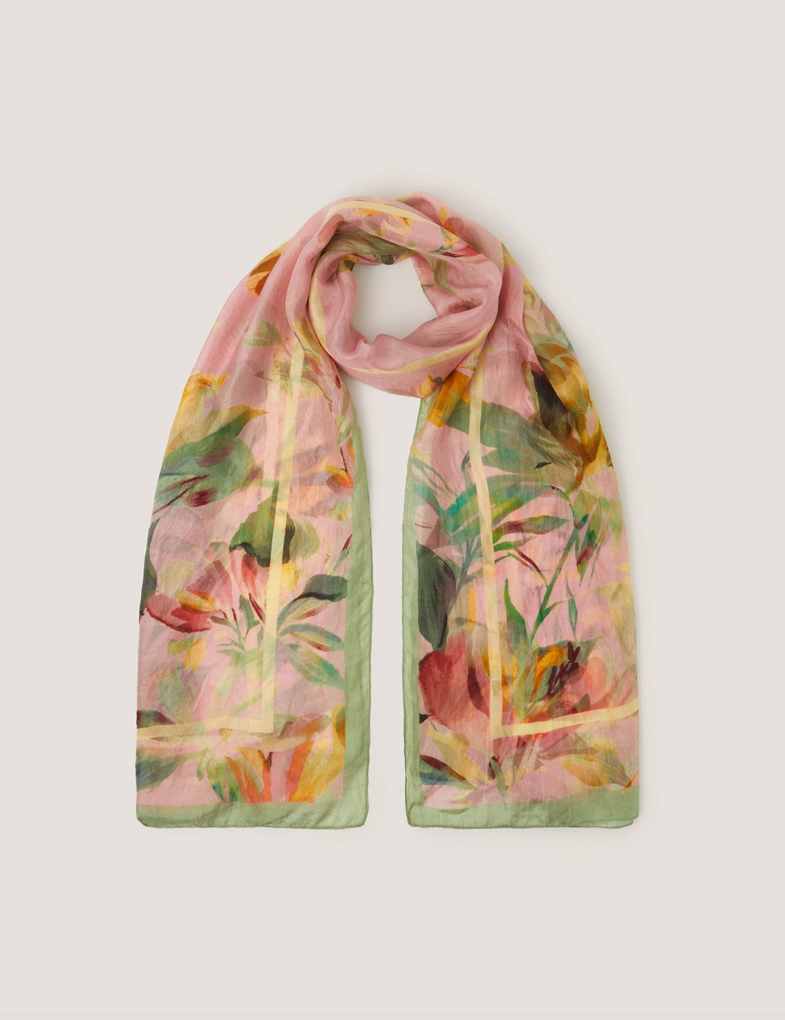 Pure Silk Floral Scarf 1 of 2