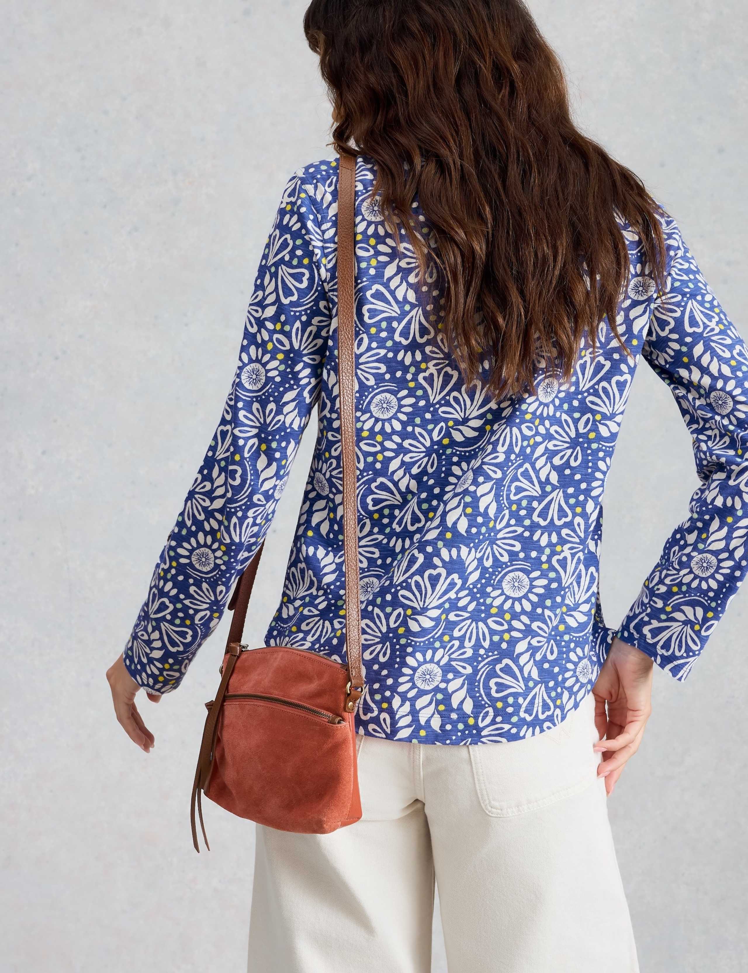 Pure Cotton Jersey Floral Button Through Shirt 5 of 6