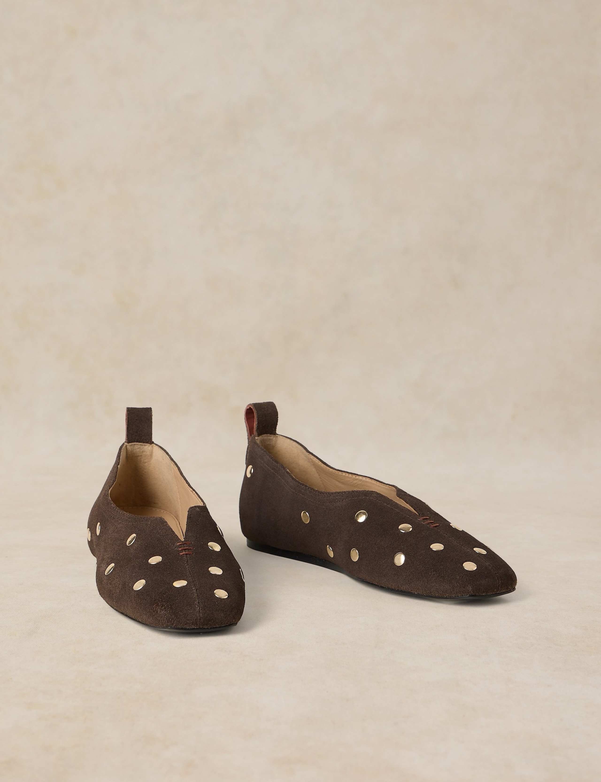 Suede Studded Ballet Pumps 2 of 4