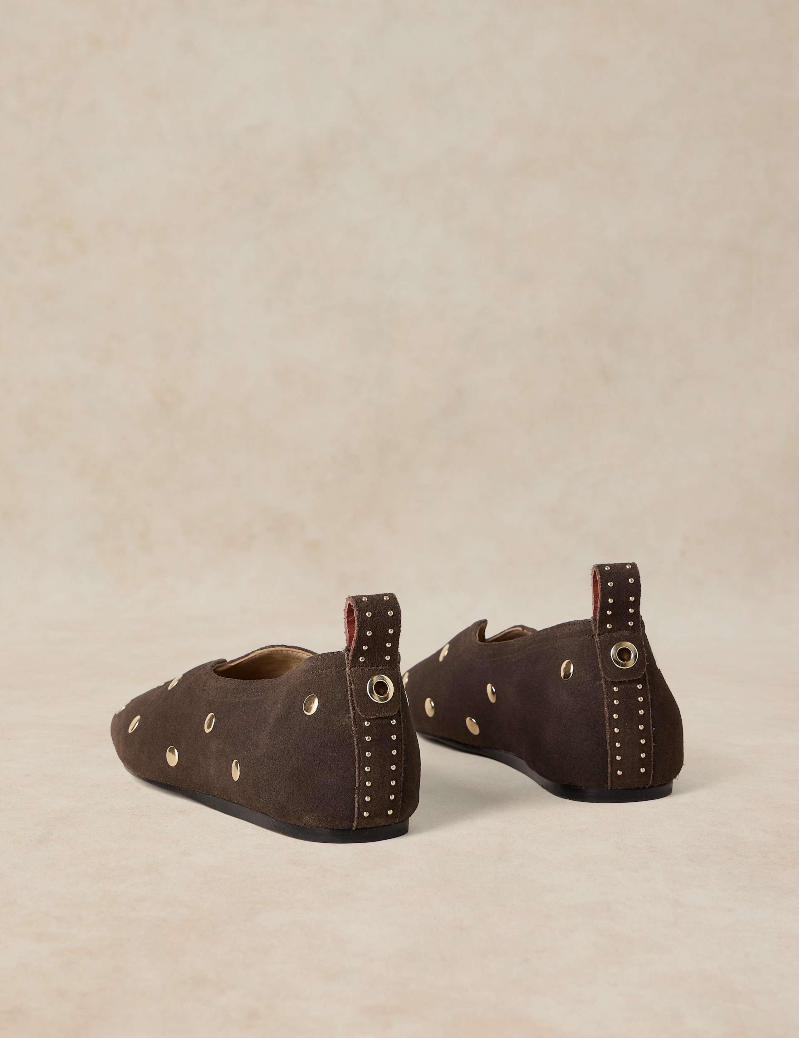 Suede Studded Ballet Pumps 3 of 4