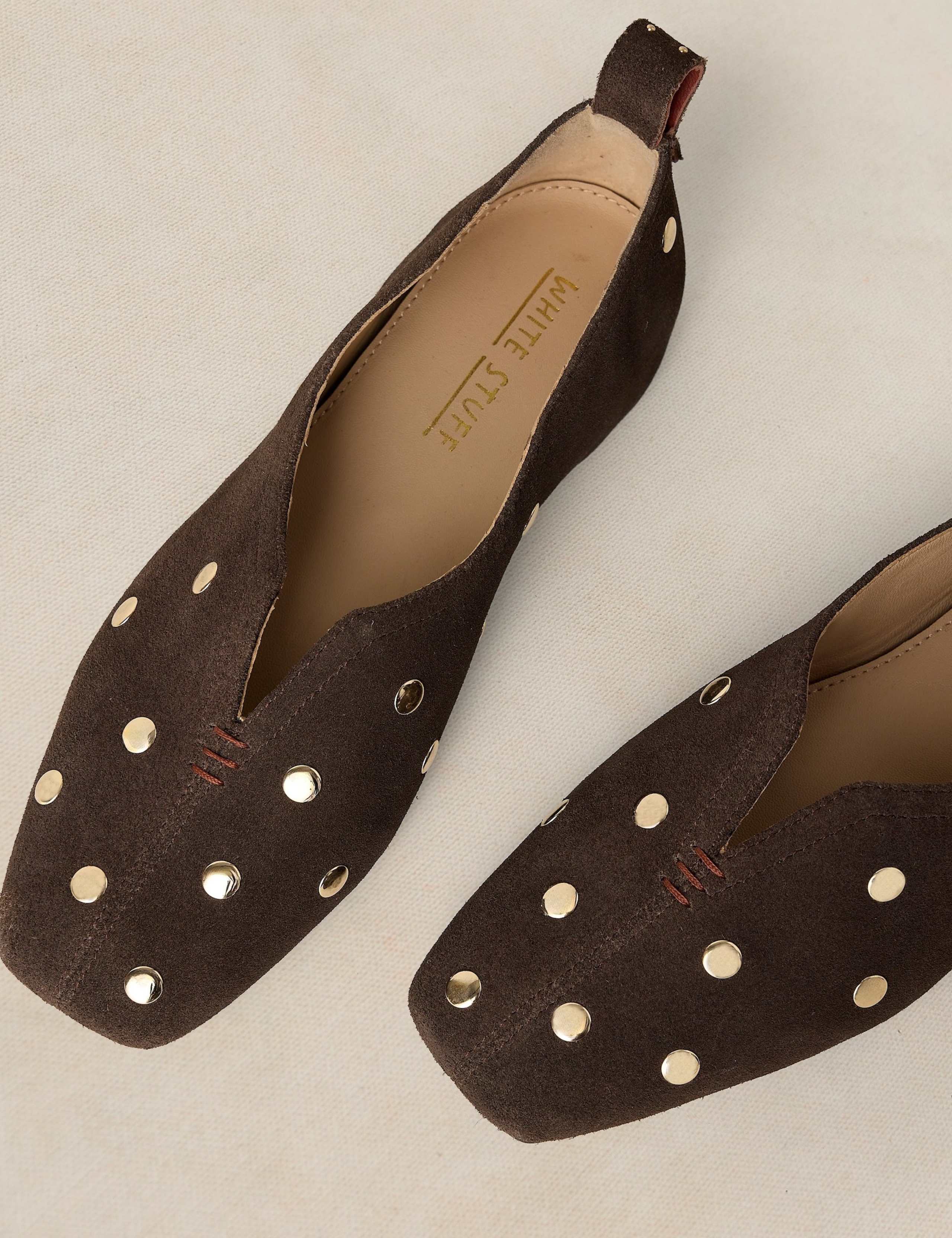Suede Studded Ballet Pumps 4 of 4