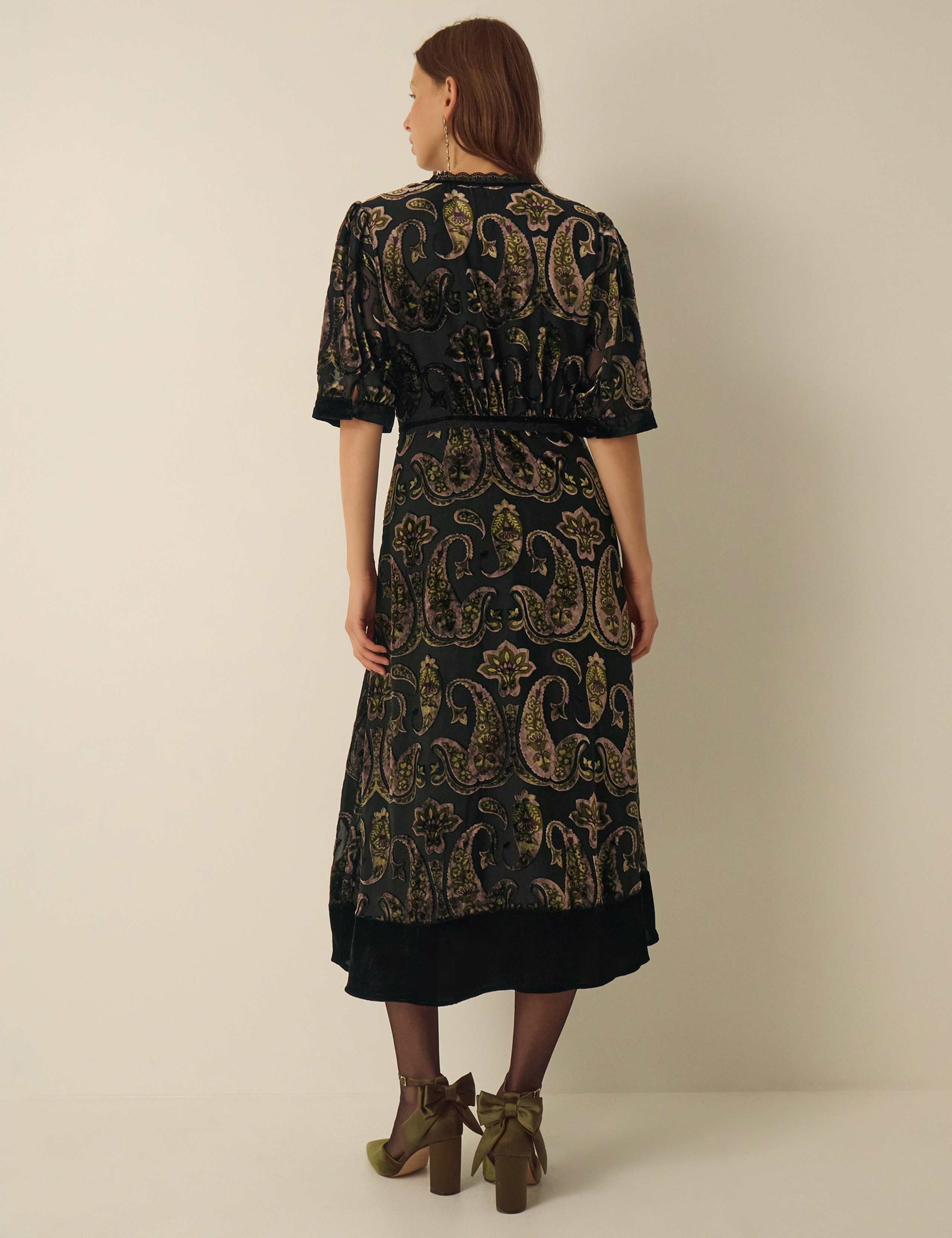 Printed Devoree Tie Detail Midi Dress 2 of 5