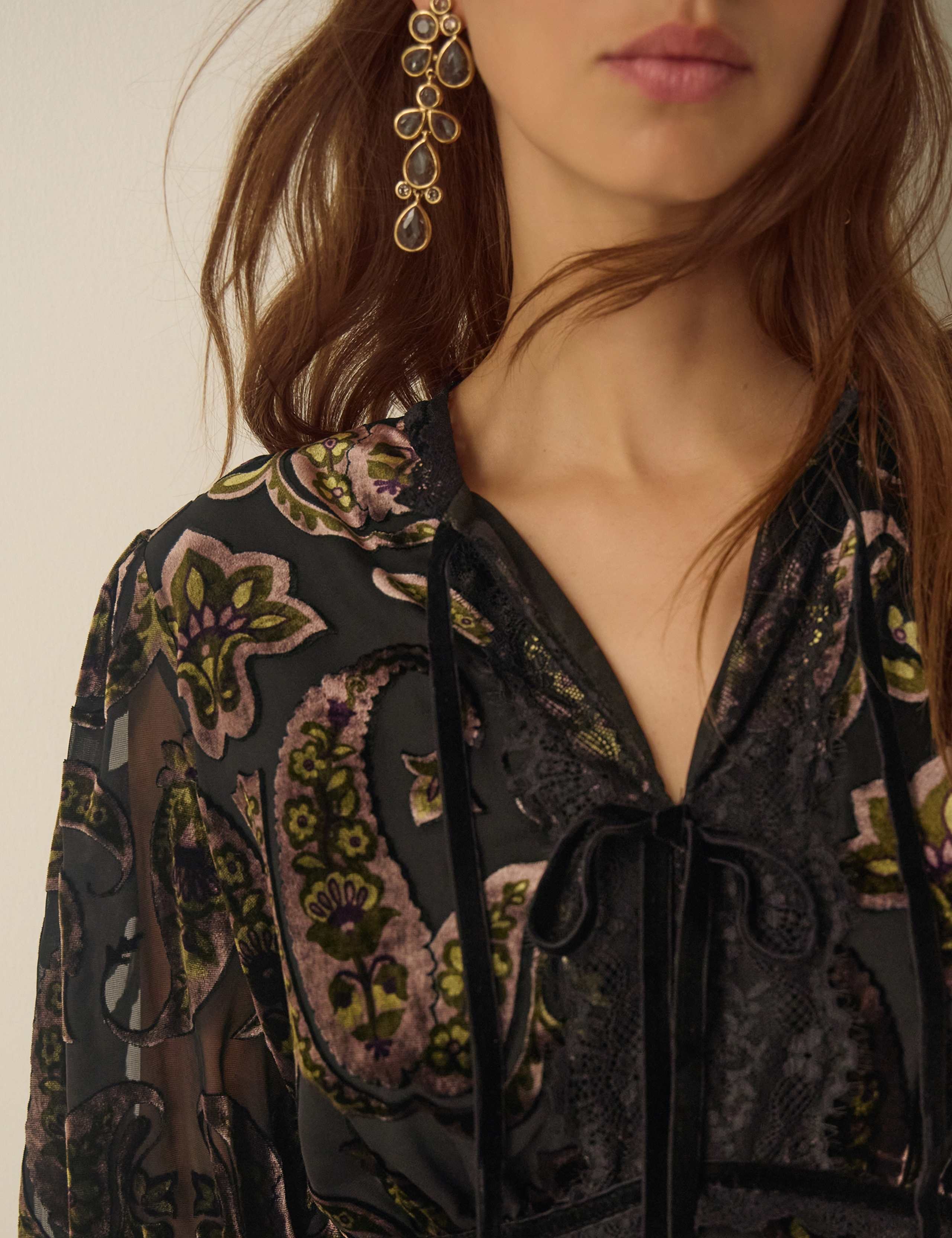 Printed Devoree Tie Detail Midi Dress 5 of 5