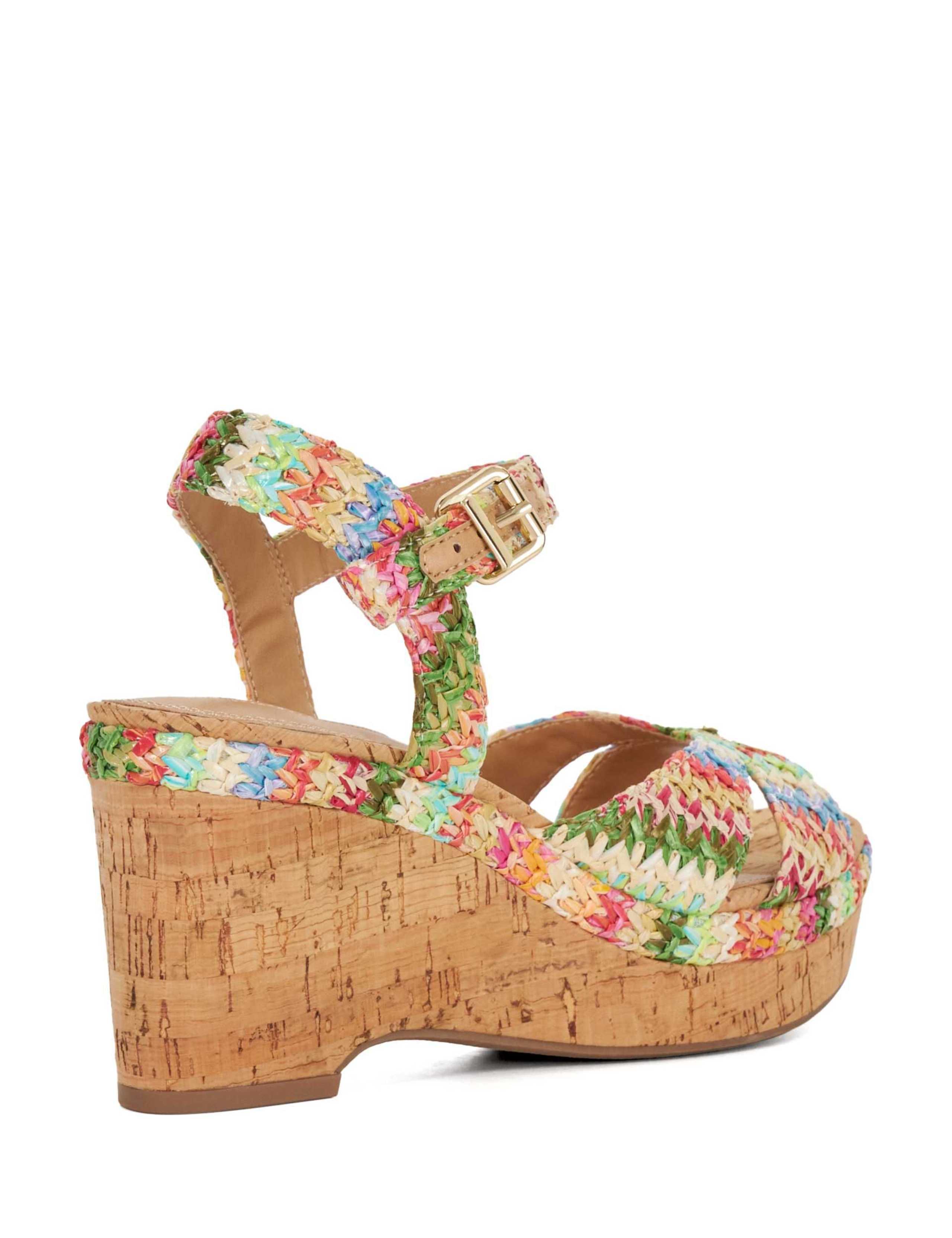 Wide Fit Cork Ankle Strap Wedge Sandals 3 of 5