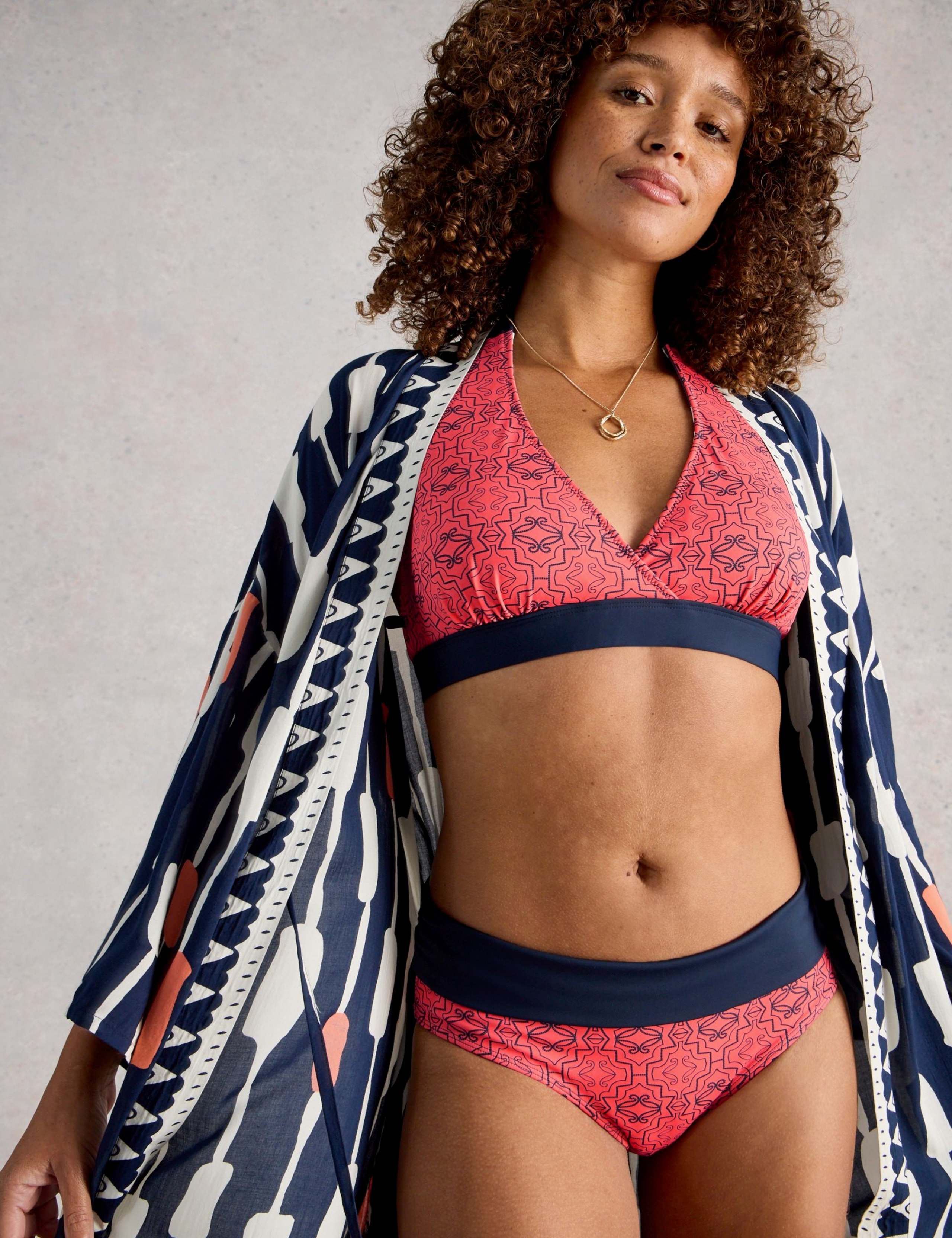 Printed Reversible Roll Top Bikini Bottoms 4 of 7