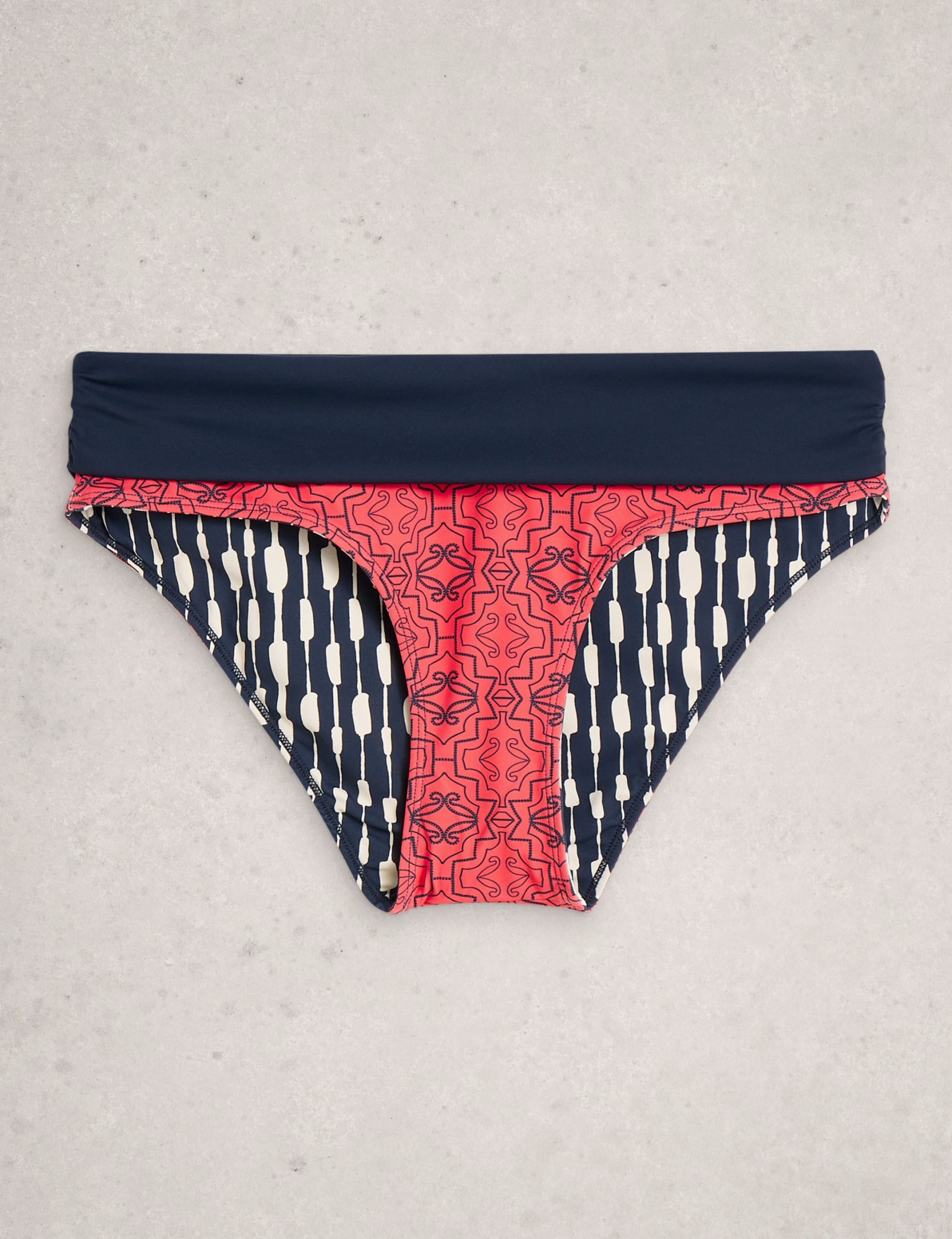 Printed Reversible Roll Top Bikini Bottoms 5 of 7