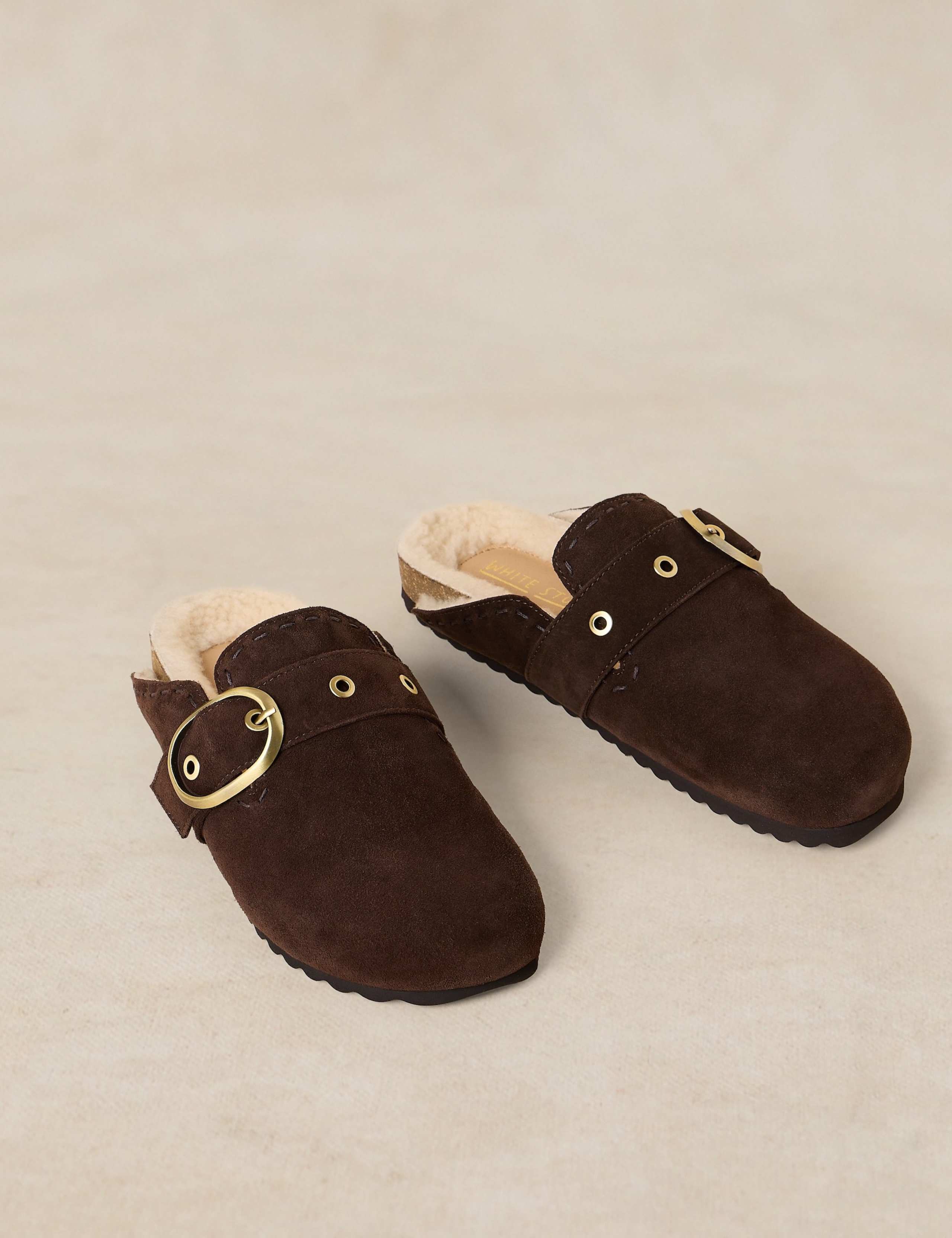 Suede Faux Fur Lined Mules 2 of 4