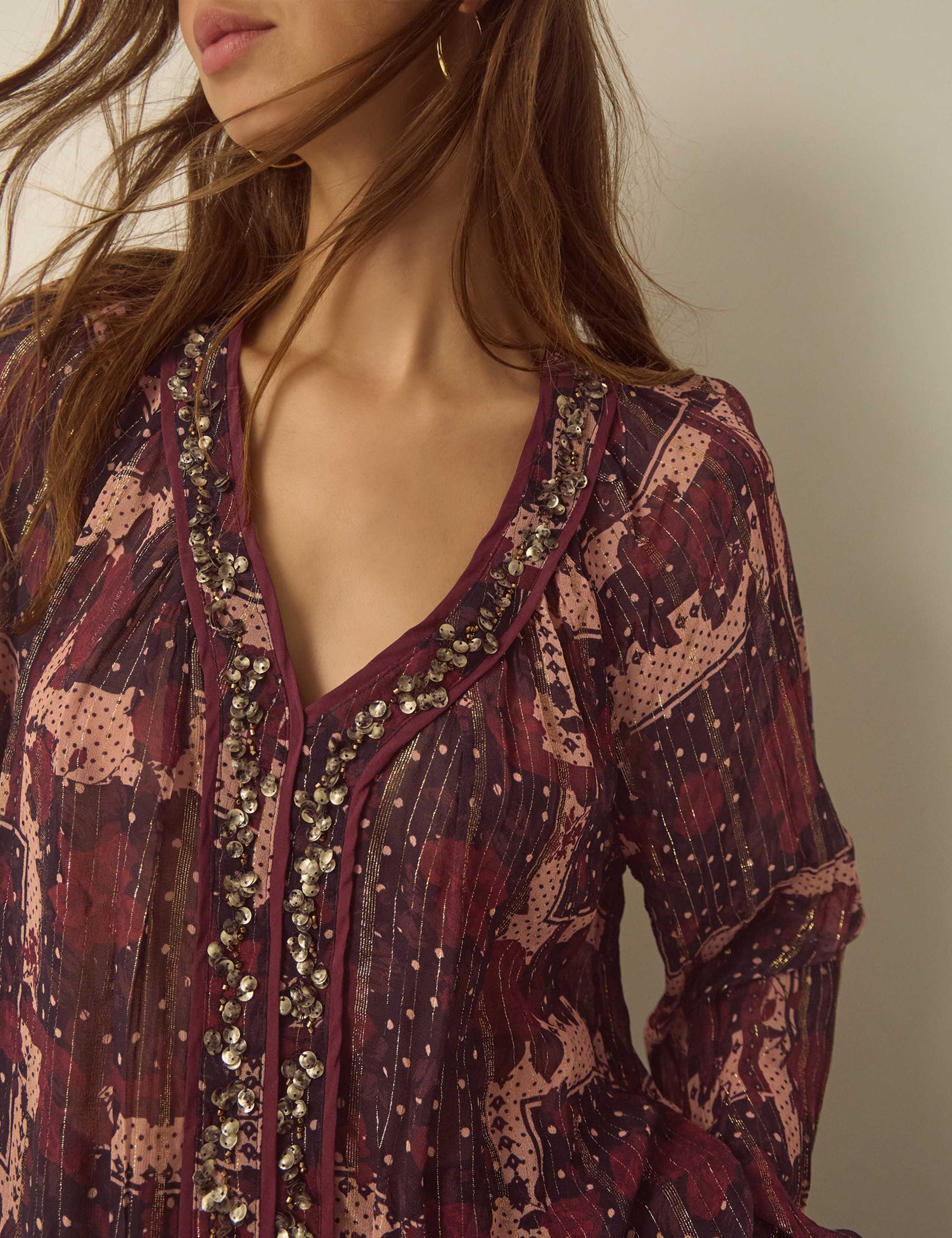Printed V Neck Top 4 of 4