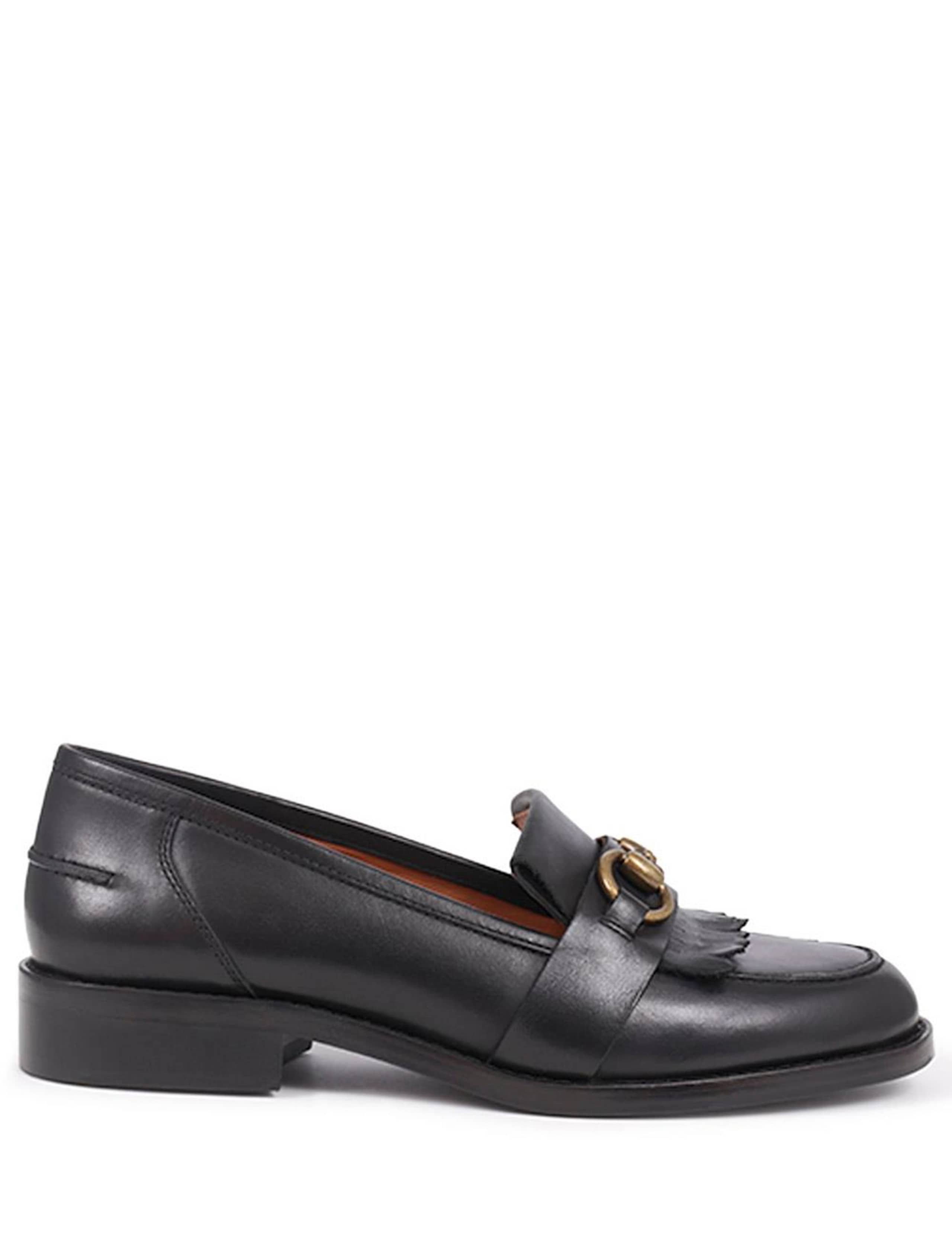 Leather Block Heel Loafers 1 of 5
