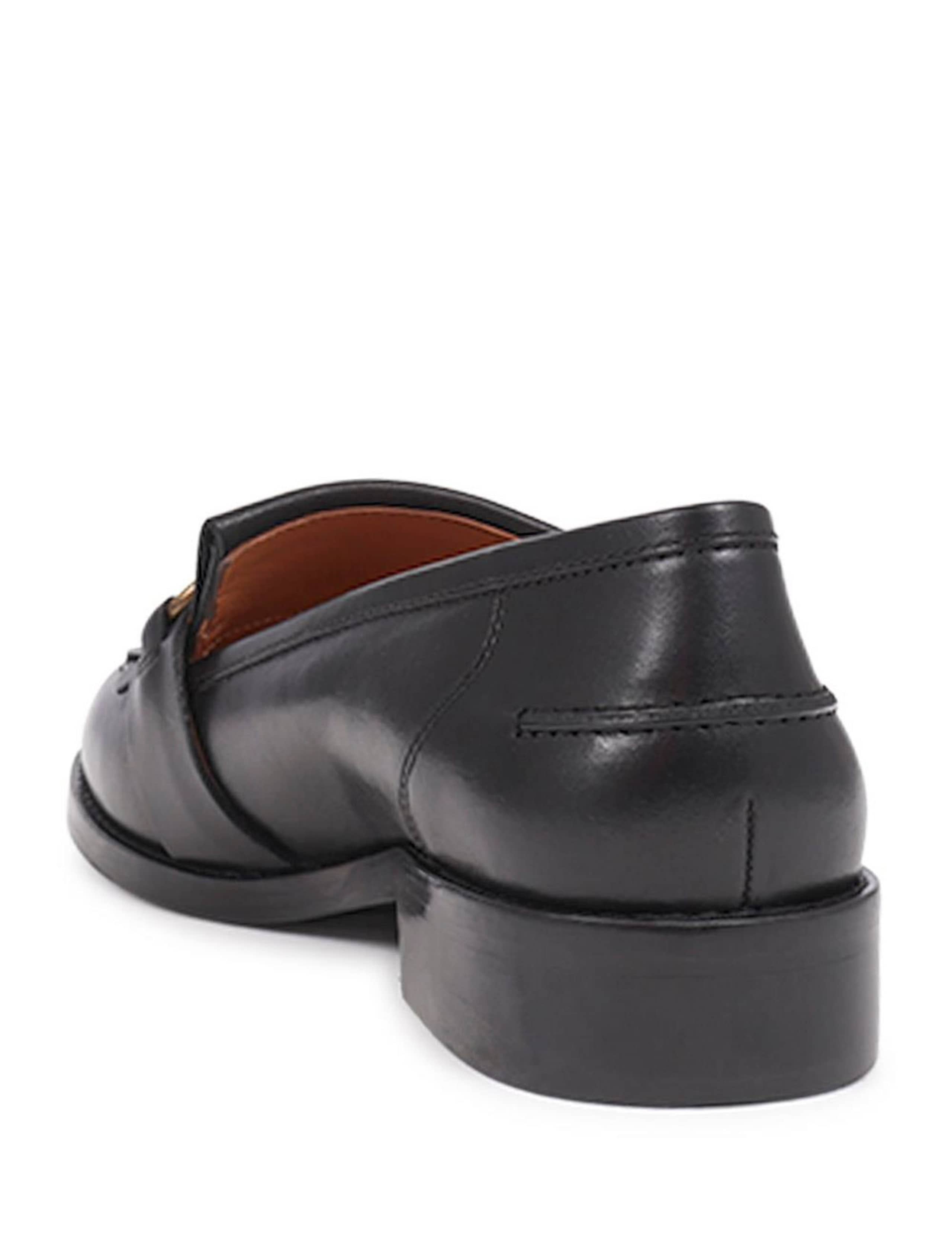 Leather Block Heel Loafers 4 of 5